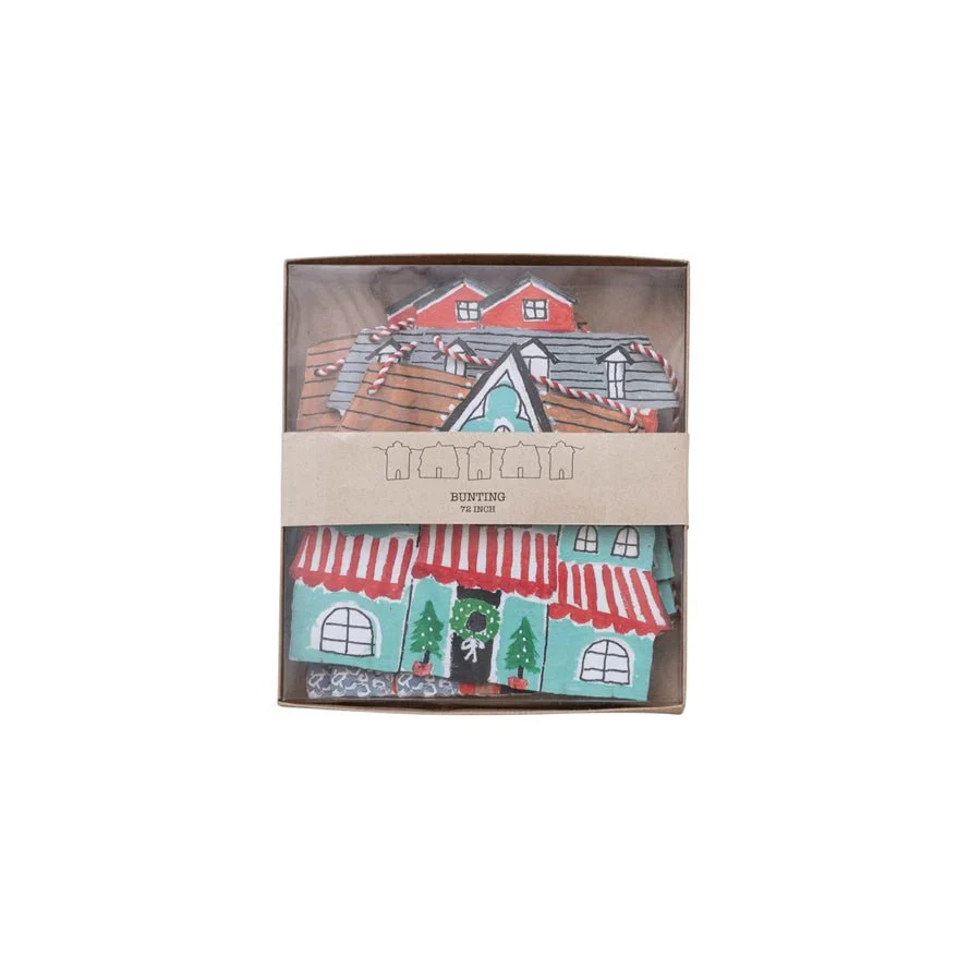 72" Paper Holiday House Garland - Image 4