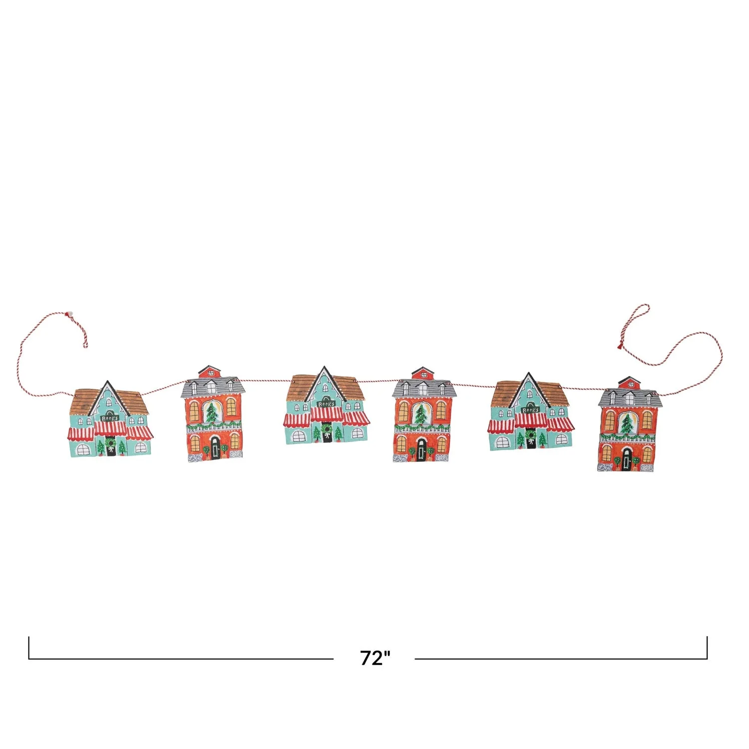 72" Paper Holiday House Garland - Image 5