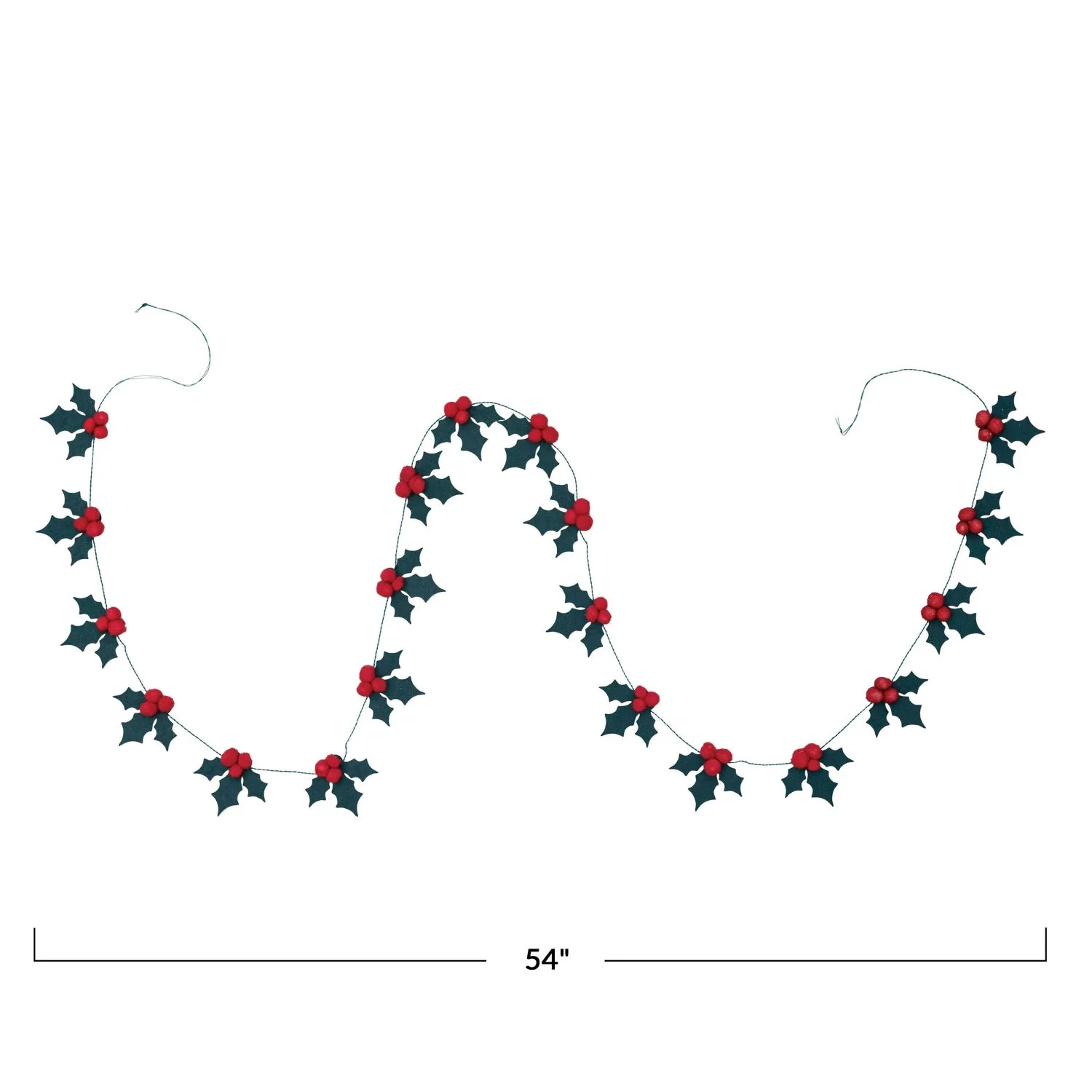 Paper Holly Mini Garland - Image 3