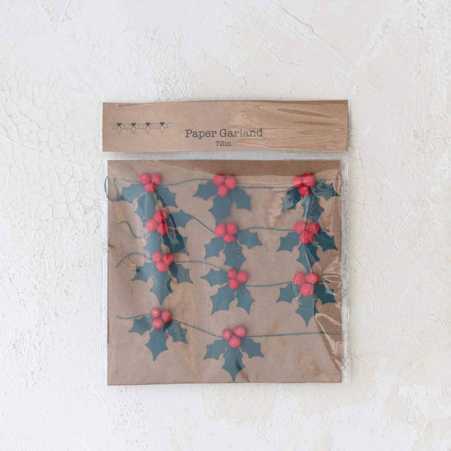 Paper Holly Mini Garland - Image 4