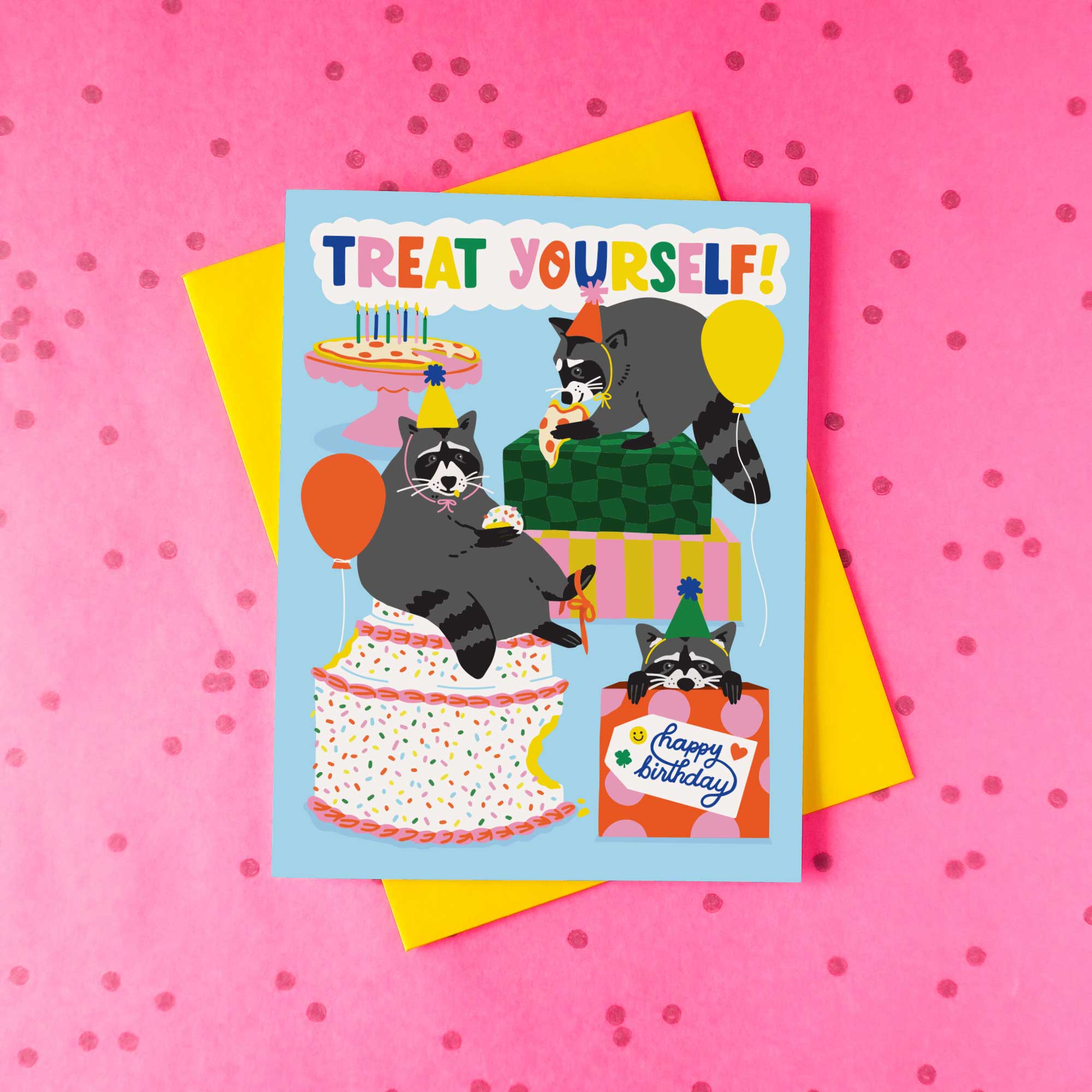 Party Raccoons Birthday Card - Image 2