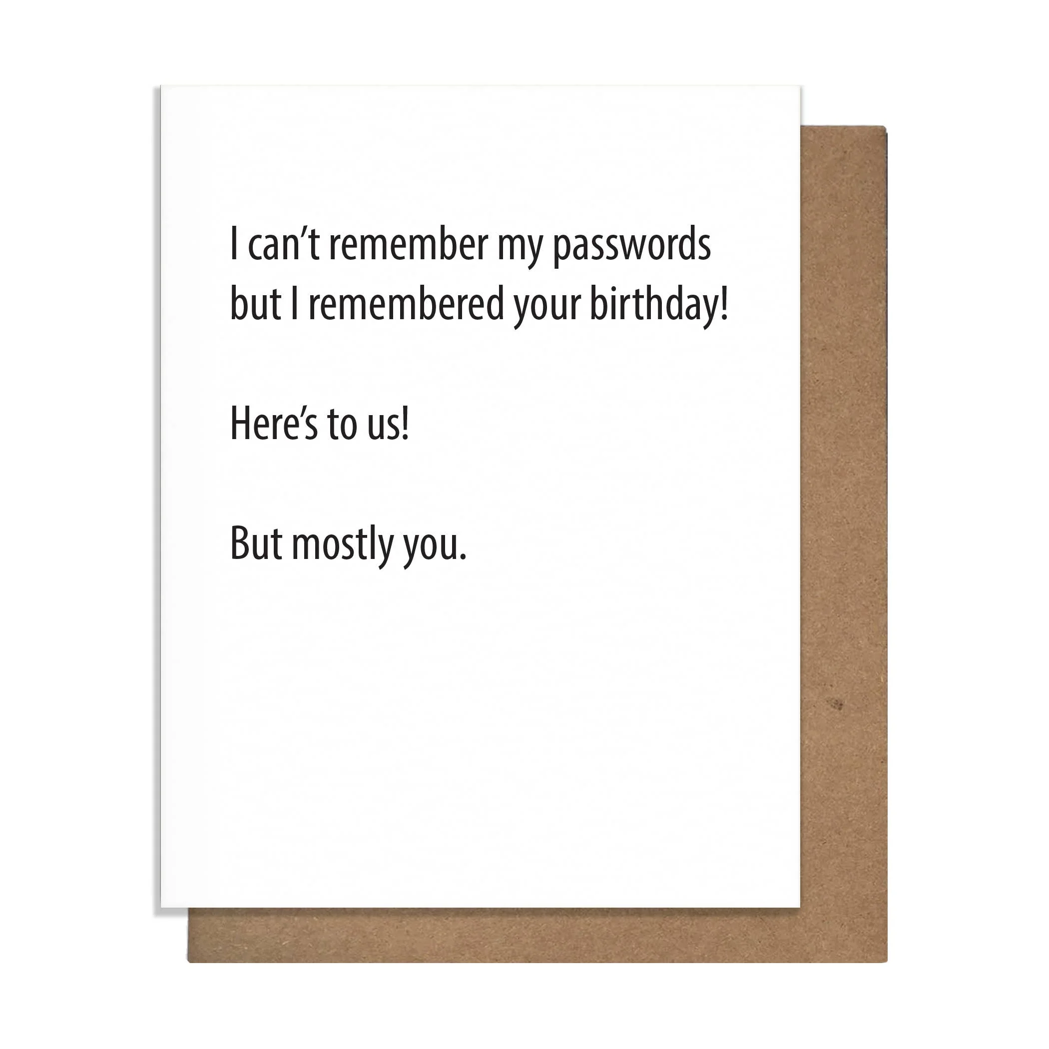 Passwords Birthday Card