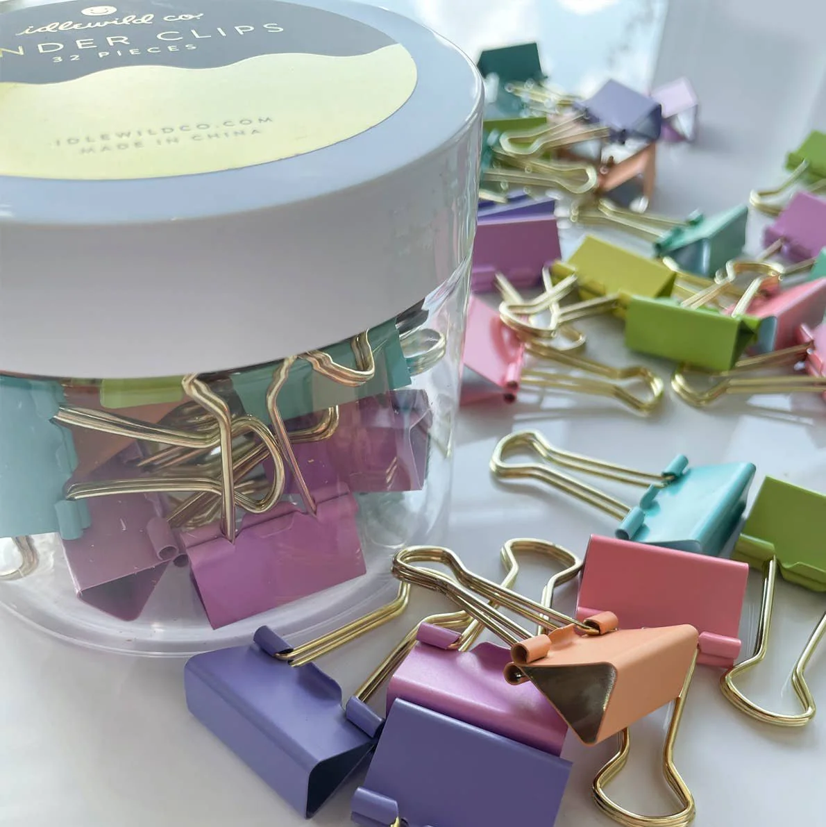 Pastel Rainbow Binder Clips - Image 2