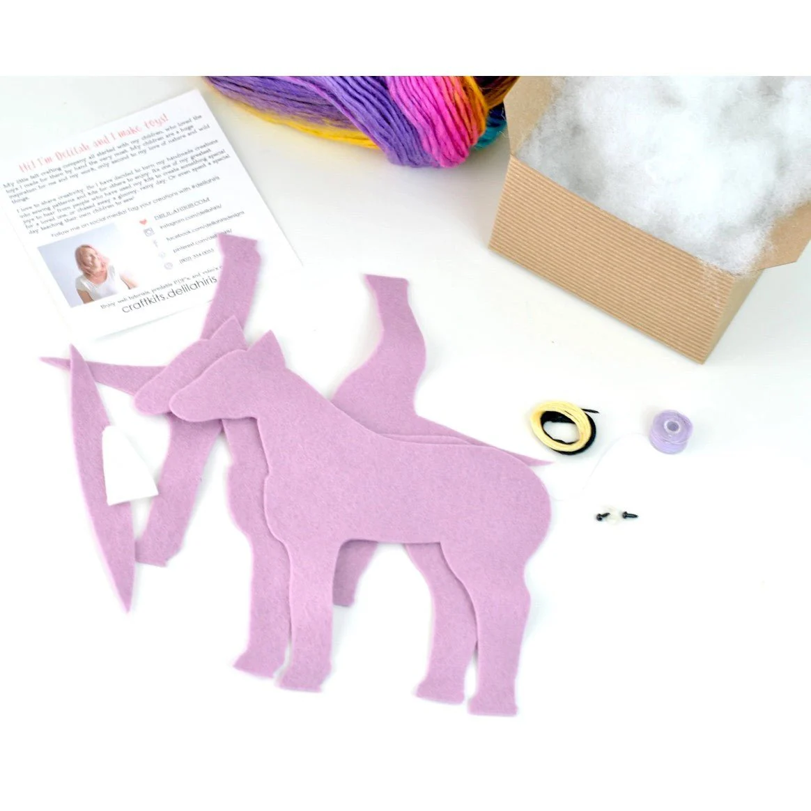 Lavender Rainbow Unicorn Felt Craft Kit - Image 3