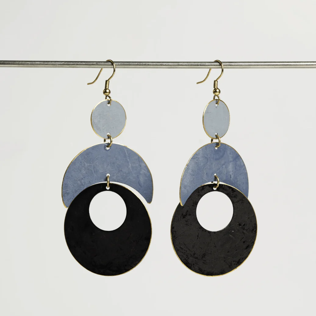 Milo Patina Earrings: Grey - Image 3
