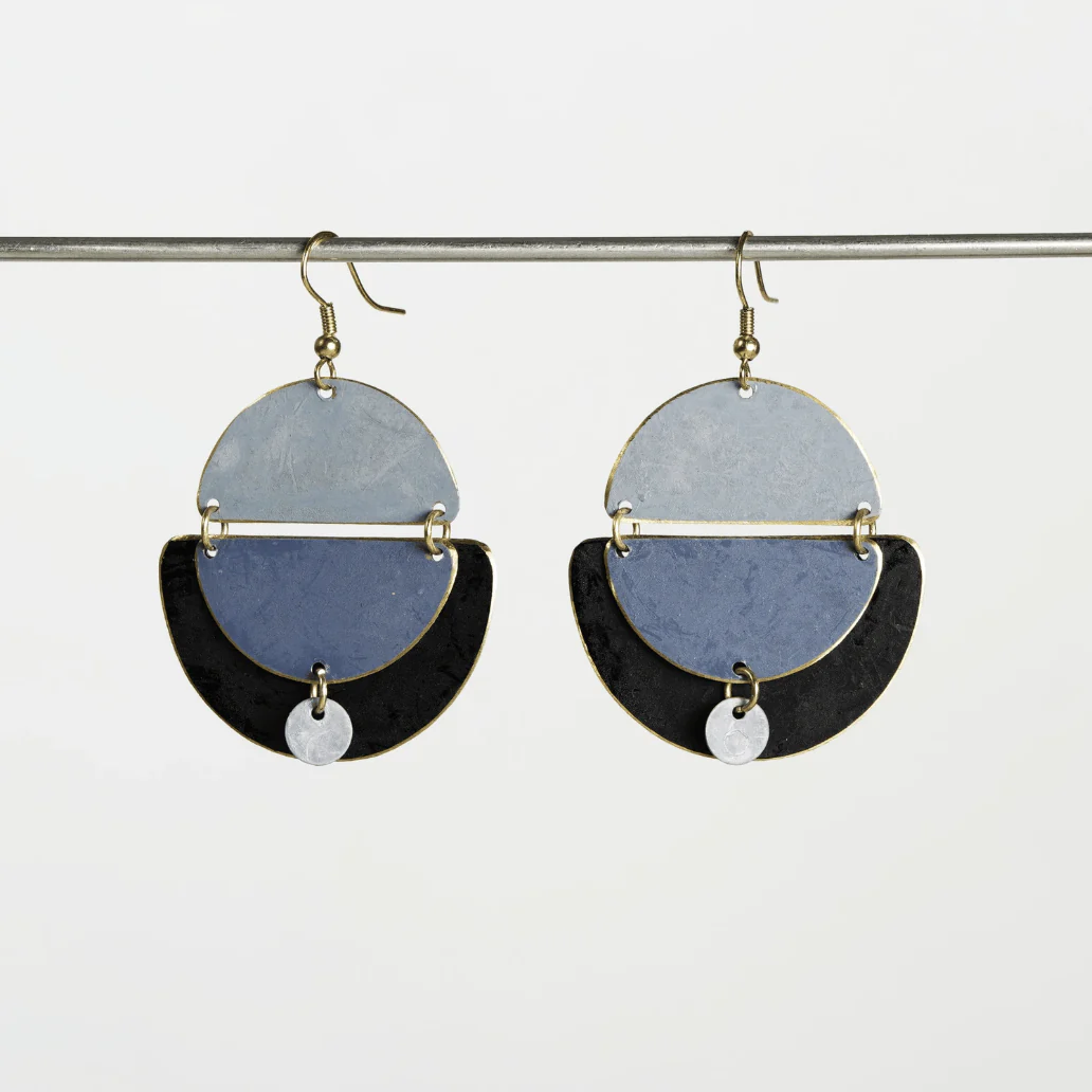 Milo Patina Earrings: Grey - Image 4