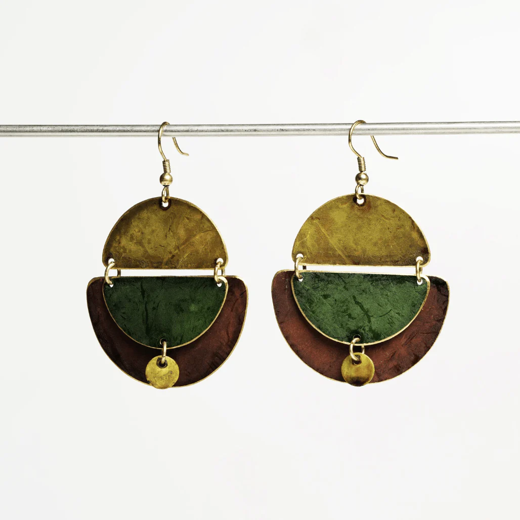 Milo Patina Earrings: Olive Collection - Image 3