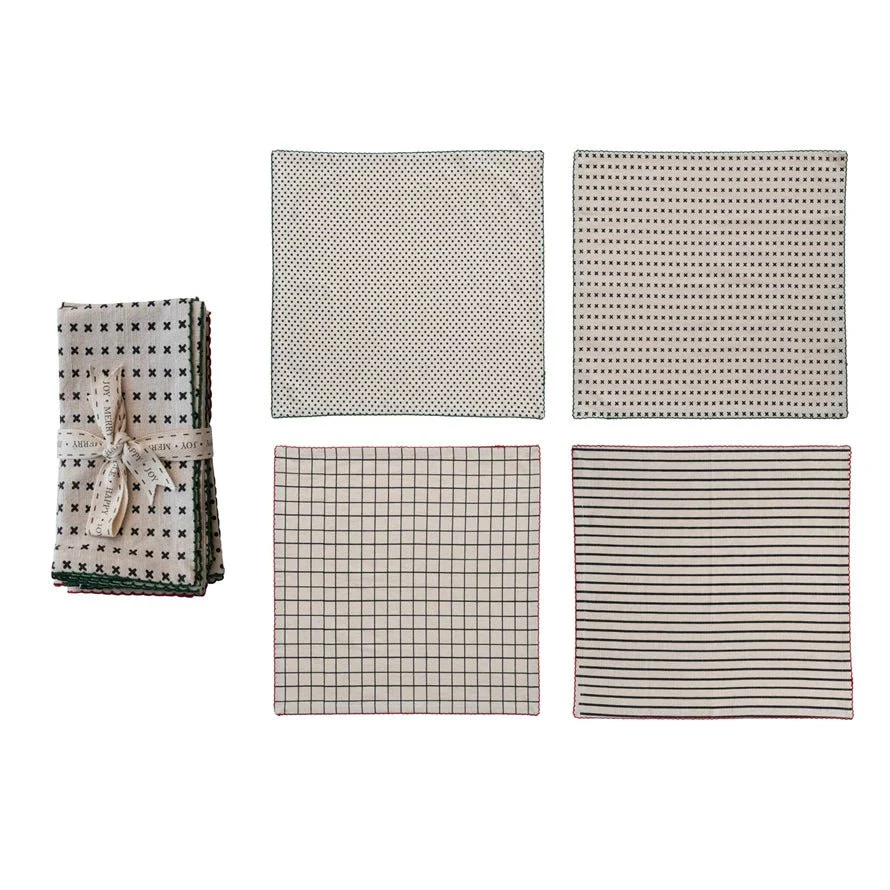 Pattern Napkins w/ Red and Green Edge - Image 2