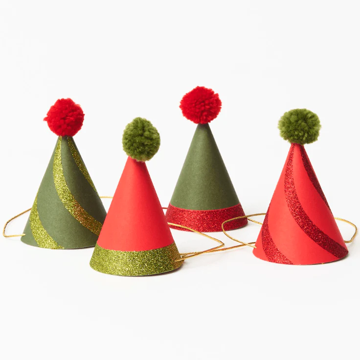 Peppermint Glitter Mini Christmas Party Hats - Image 2