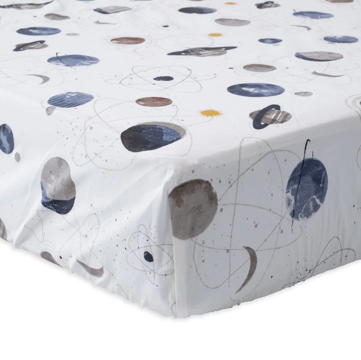 Cotton Percale Crib Sheet: Planetary - Image 2