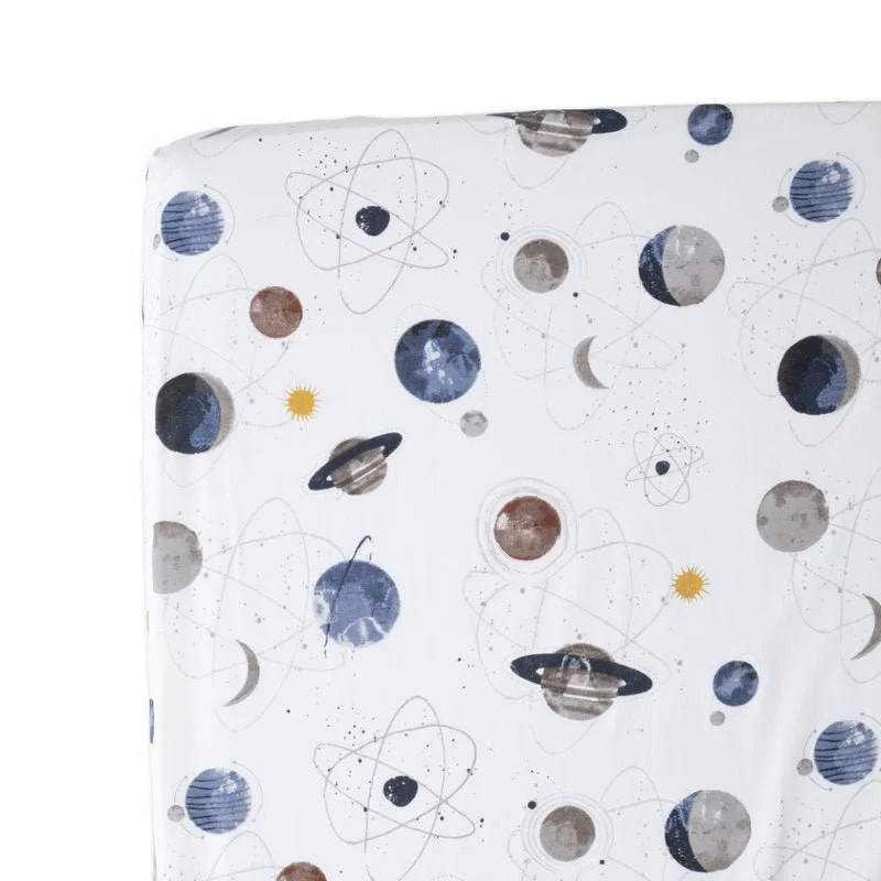 Cotton Percale Crib Sheet: Planetary - Image 3