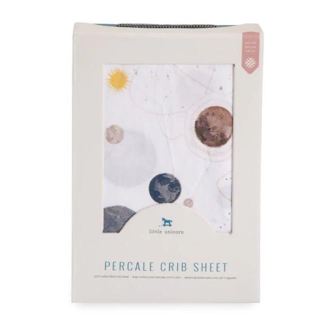 Cotton Percale Crib Sheet: Planetary - Image 4