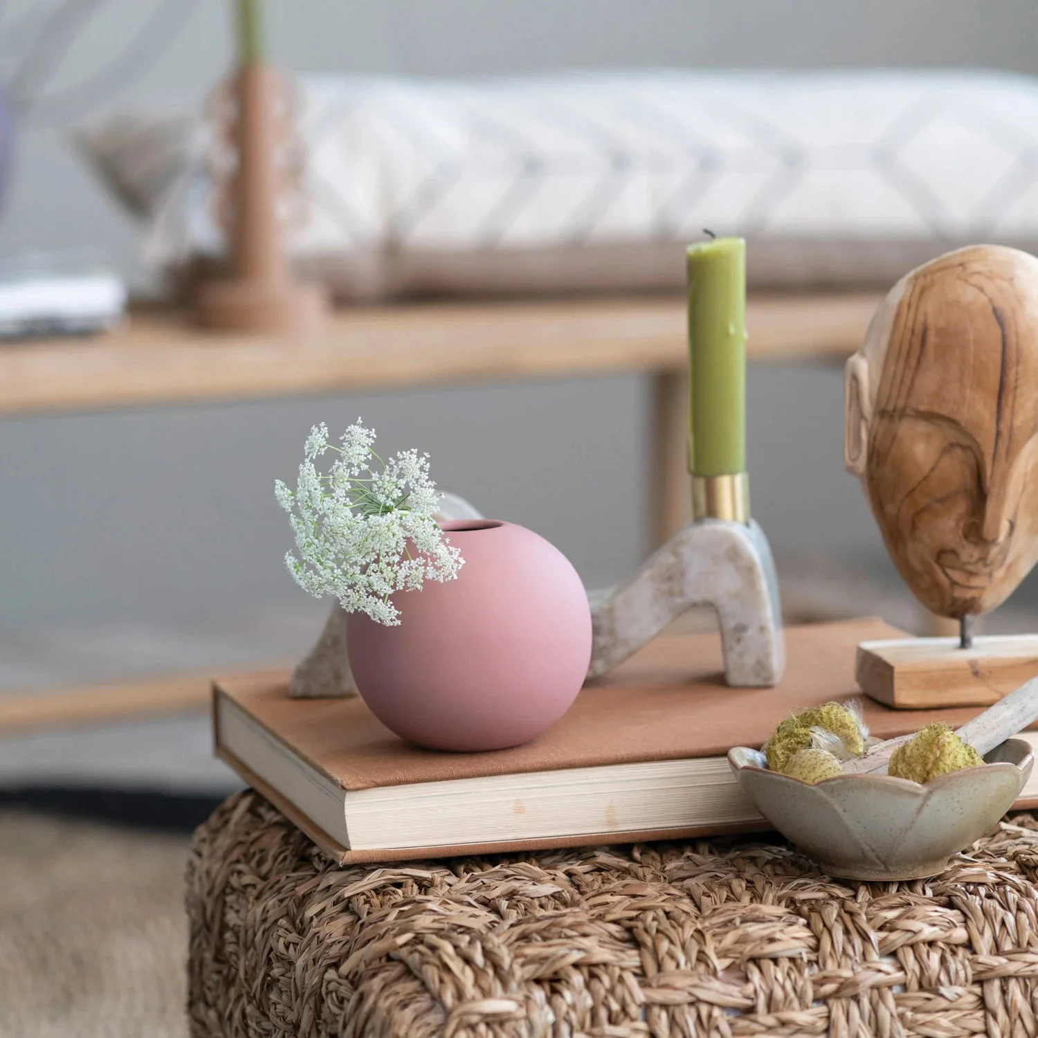 Petite Round Matte Rose Vase - Image 2
