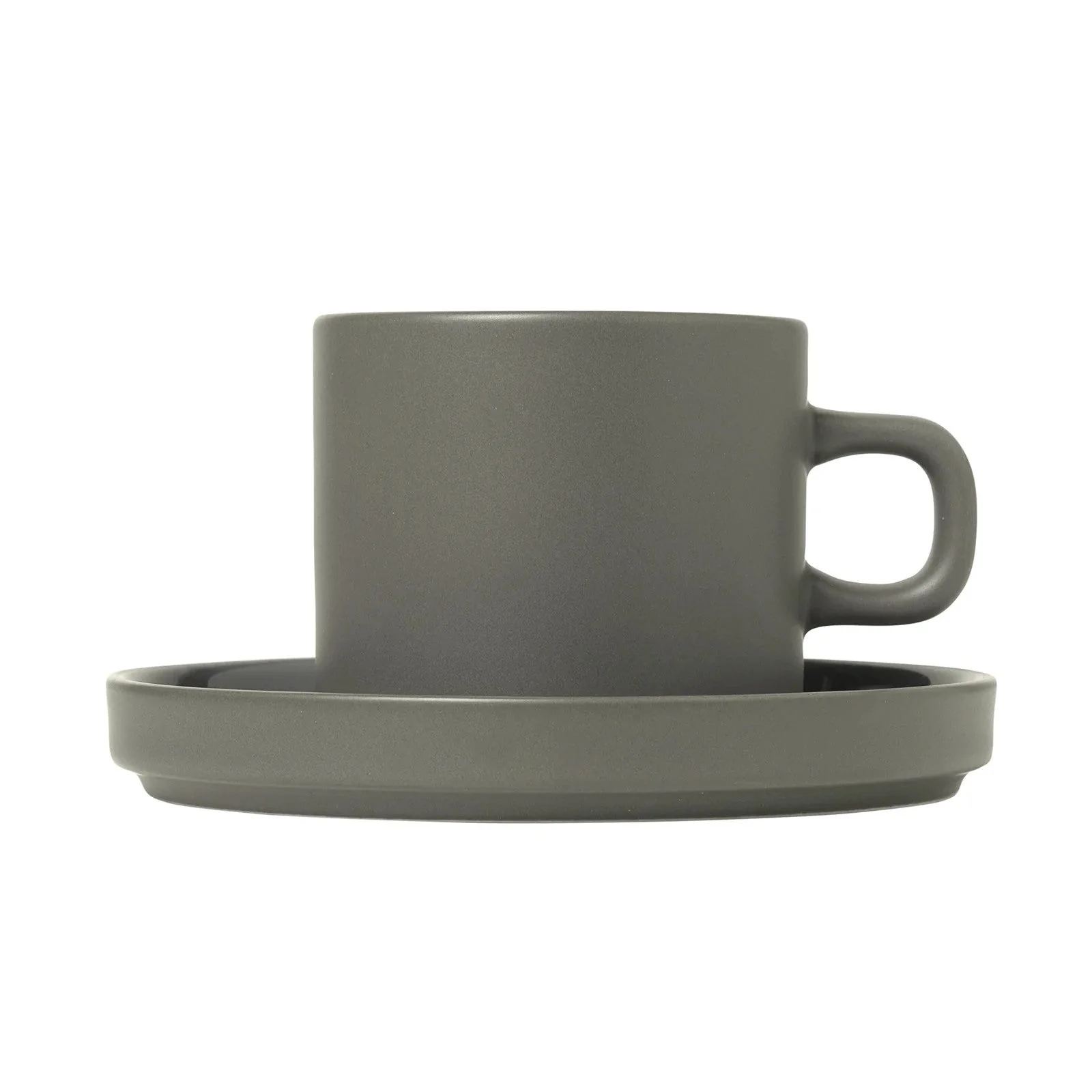 PILAR Stoneware Coffee Cups + Saucers Set/2 - Image 2