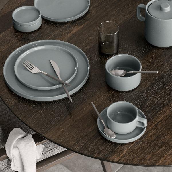 PILAR Stoneware Coffee Cups + Saucers Set/2 - Image 5