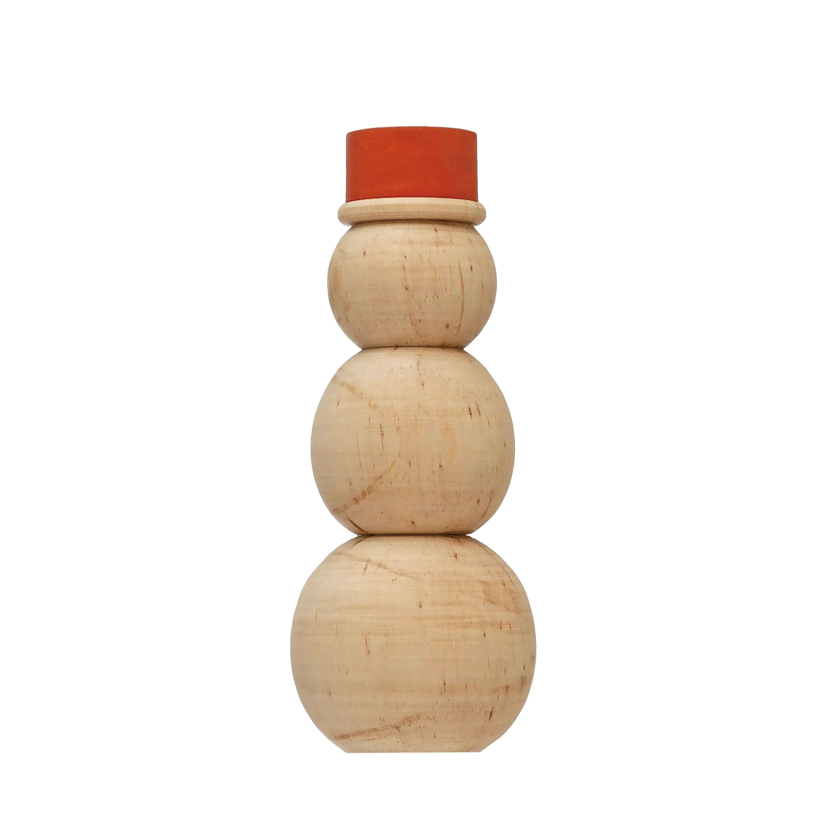 Pine Wood Snowman with Hat - Image 3
