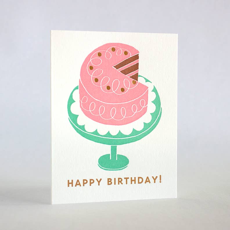 Pink Frosted Birthday Cake Card