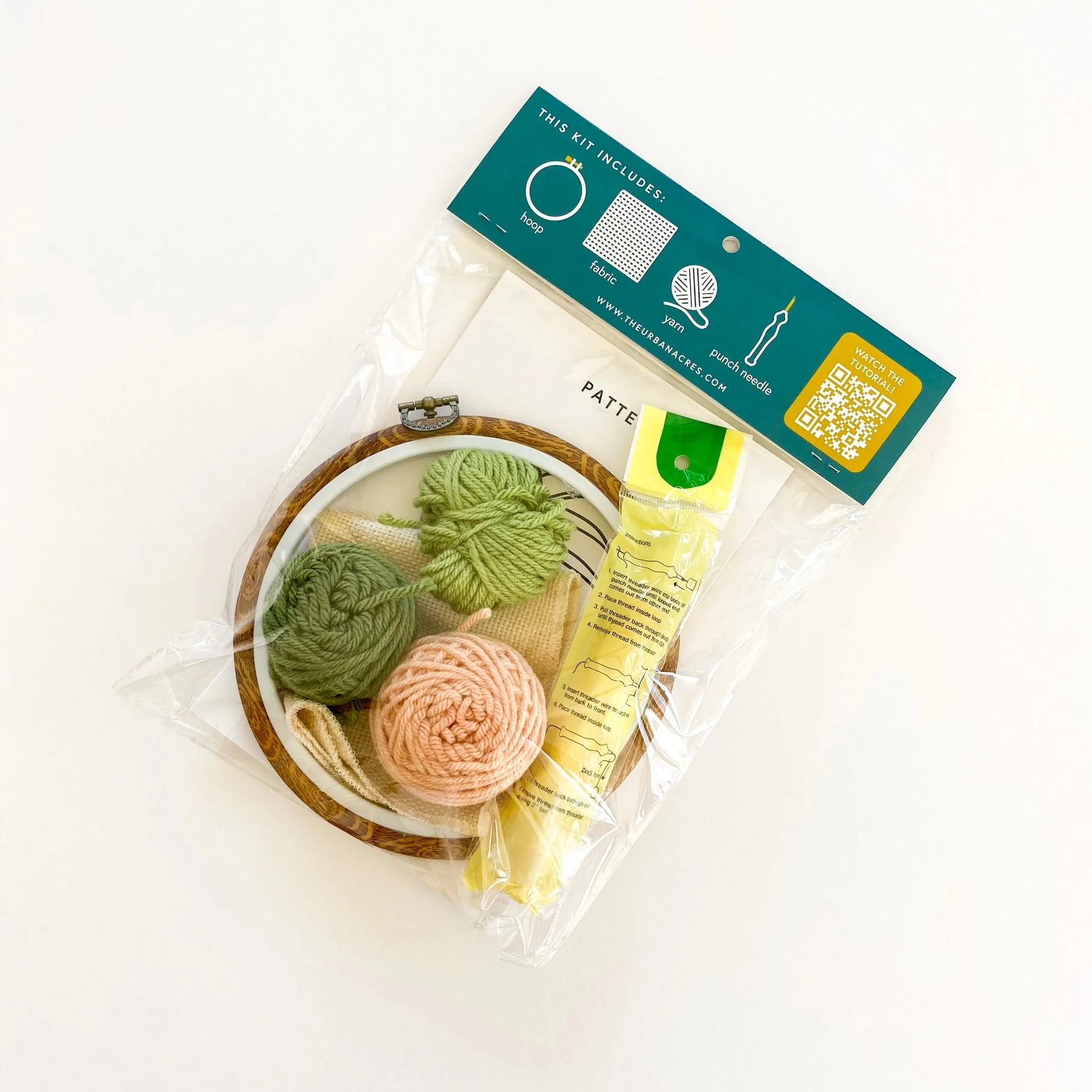 Pink Monstera Punch Needle Kit - Image 2