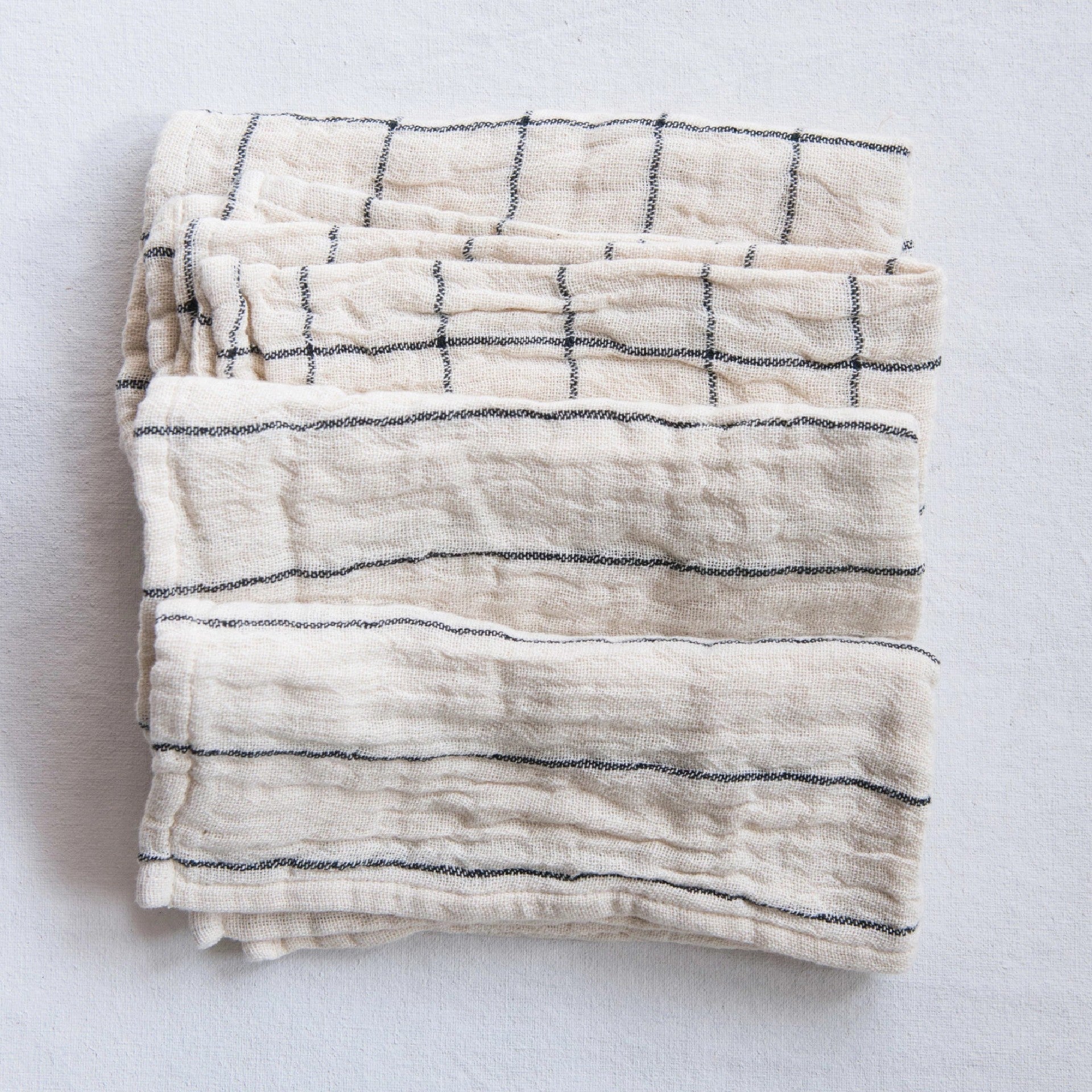 Blue Plaid & Stripe Napkins - Image 2