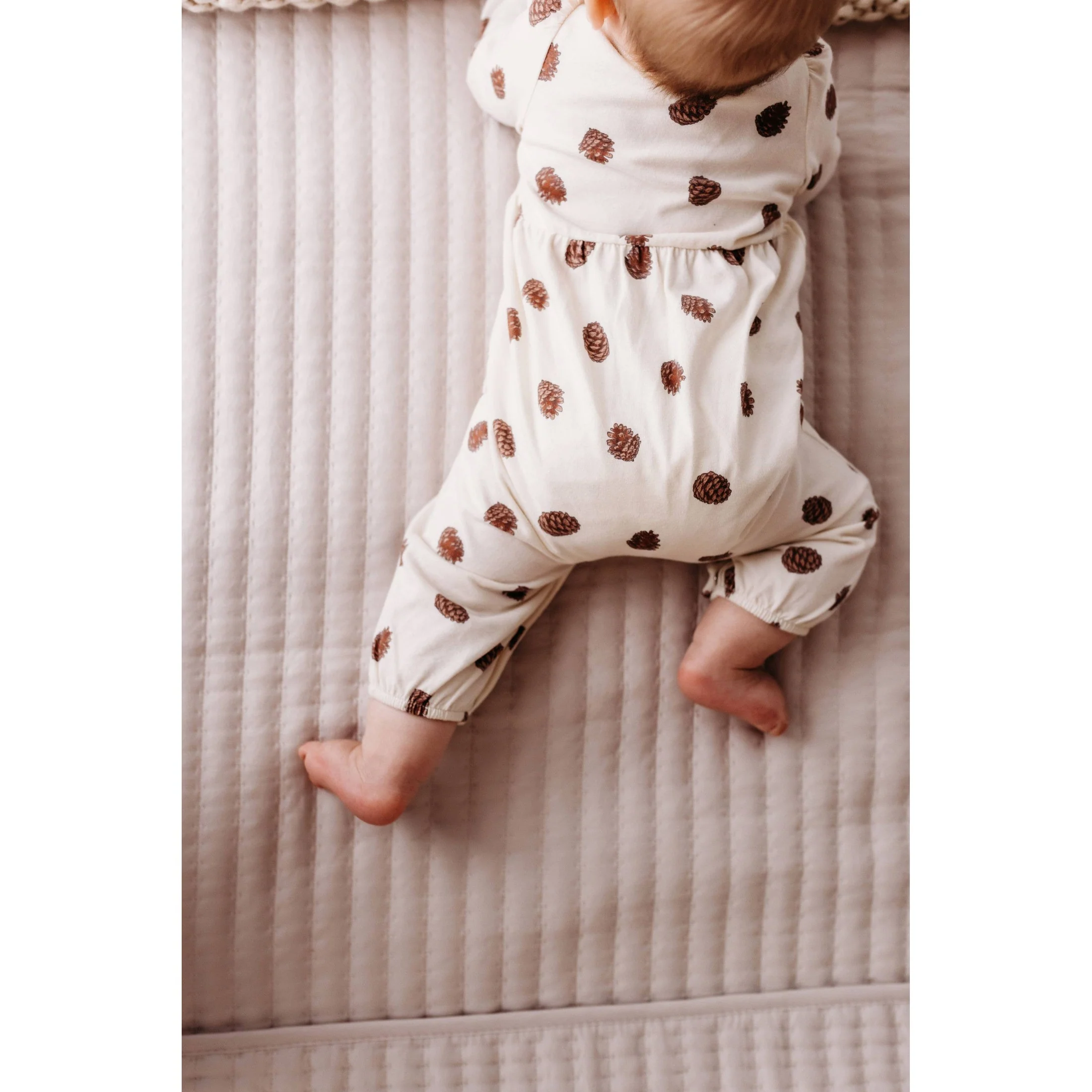 Pinecone Gathered Button Romper - Image 4