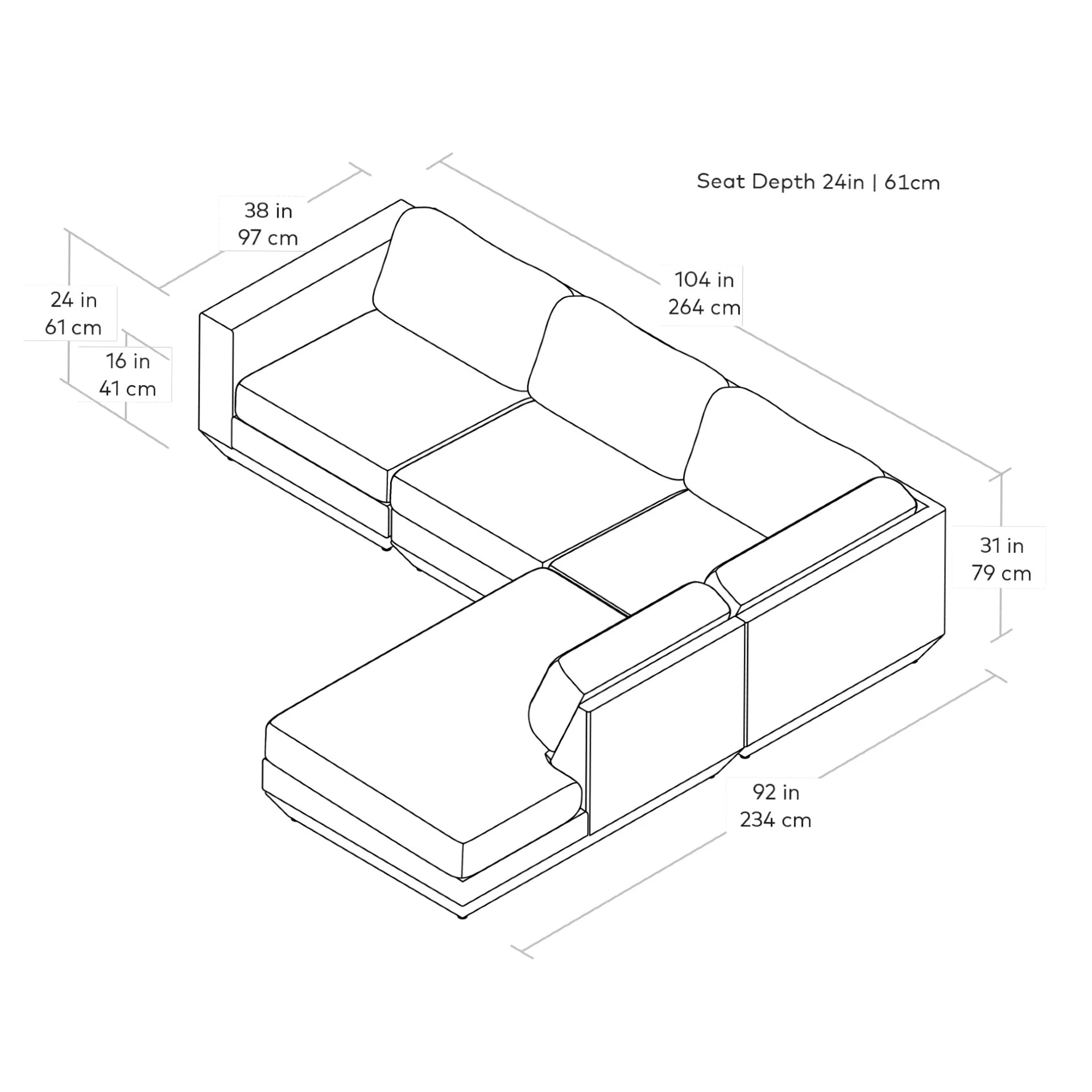 Podium 4 Piece Lounge Sectional A - Image 14