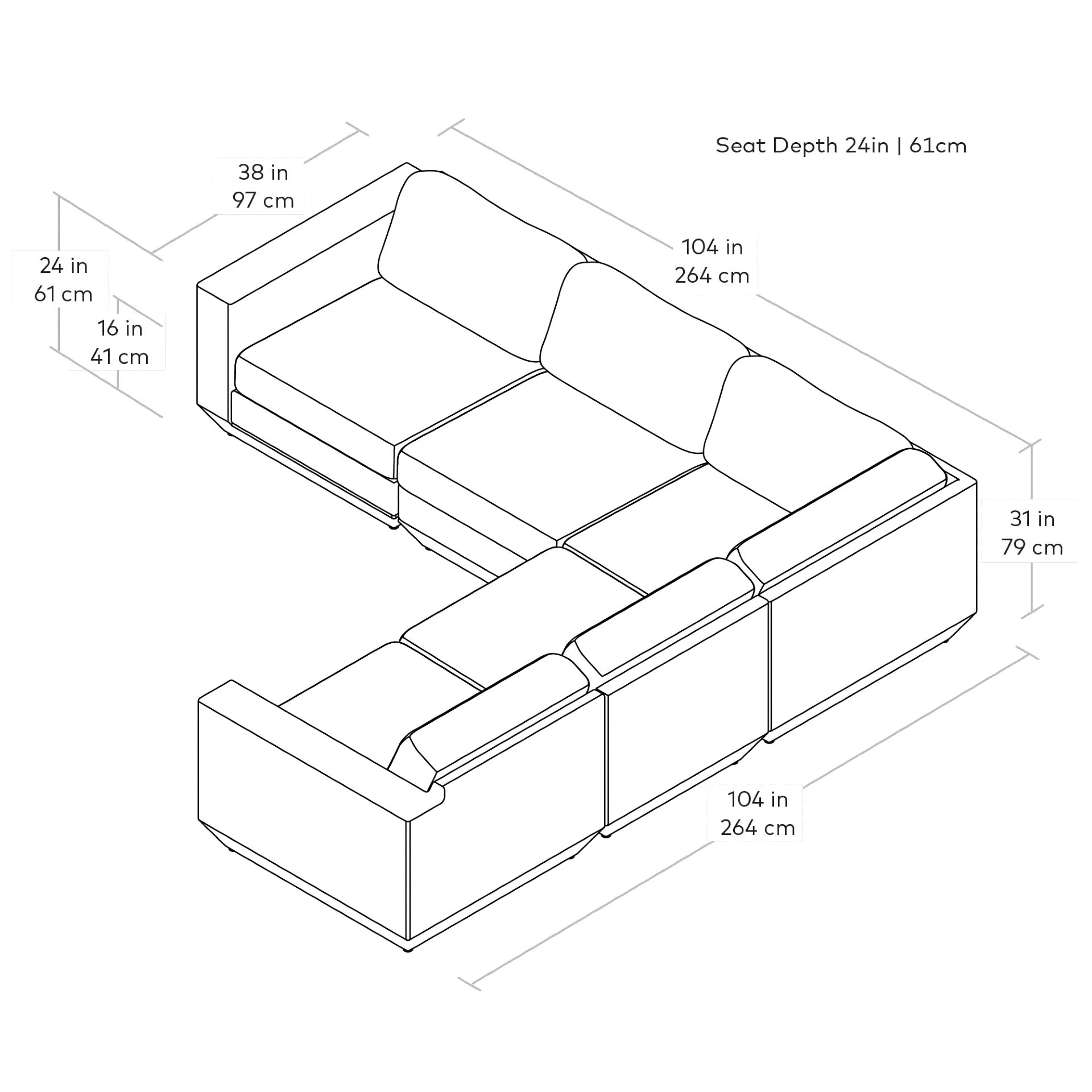 Podium 5 Piece Corner Sectional - Image 10