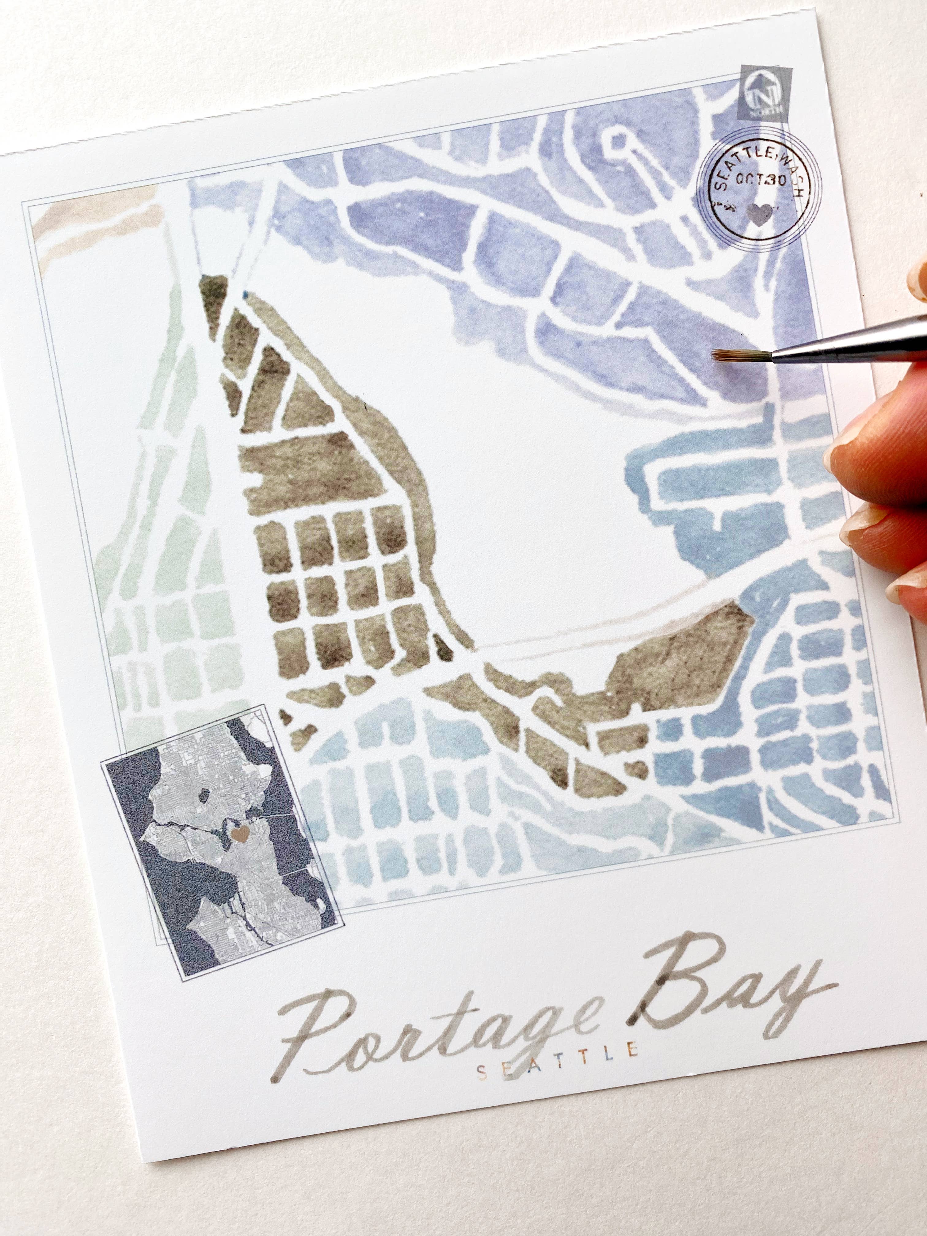 Portage Bay Neighborhood Map Print - Image 2