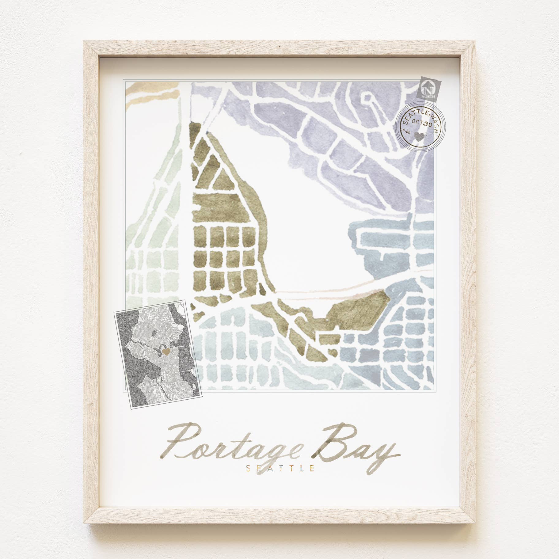 Portage Bay Neighborhood Map Print - Image 4