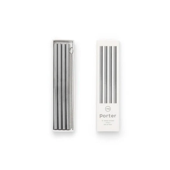 Porter 5" Metal Straws Set/4 - Image 3