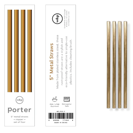 Porter 5" Metal Straws Set/4 - Image 5