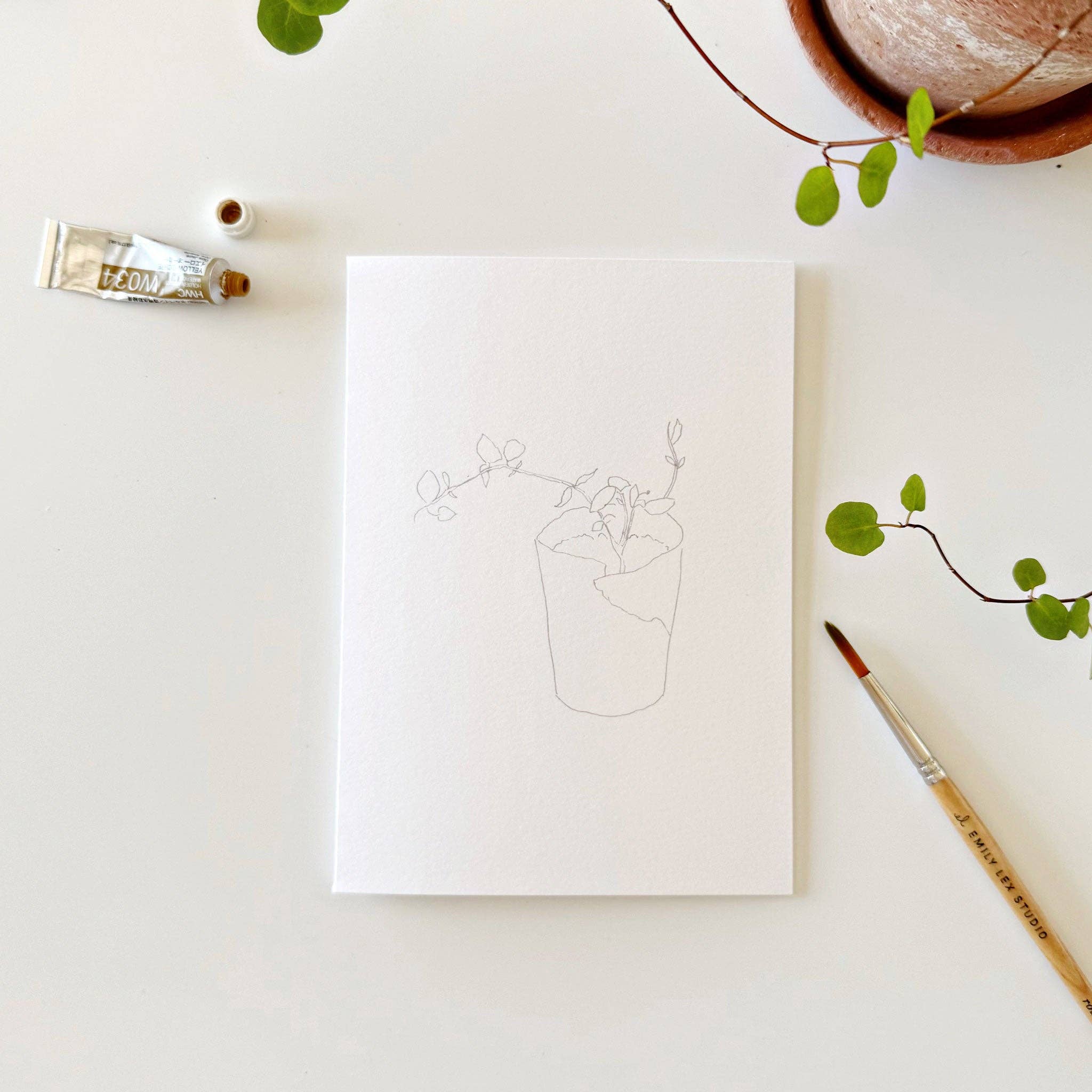 Potted Plants Paintable Notecards - Image 4