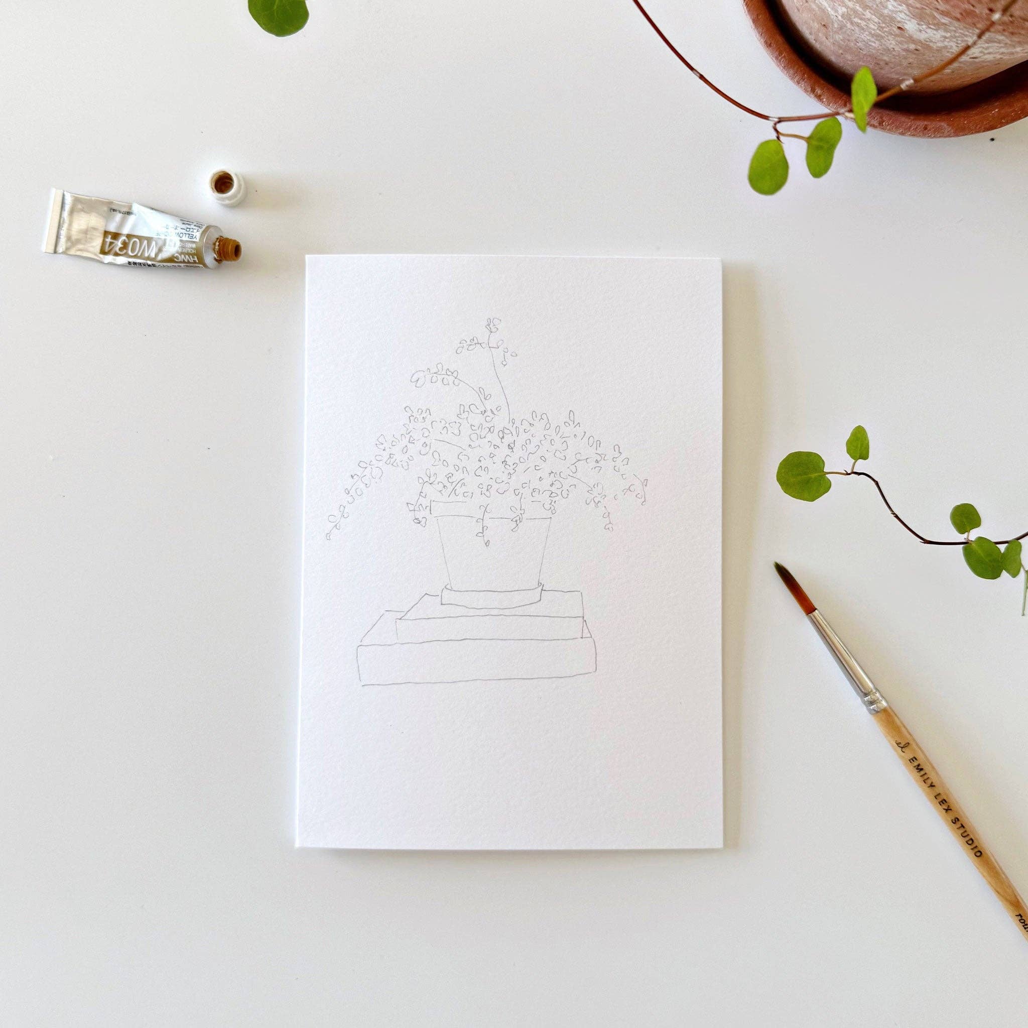 Potted Plants Paintable Notecards - Image 6