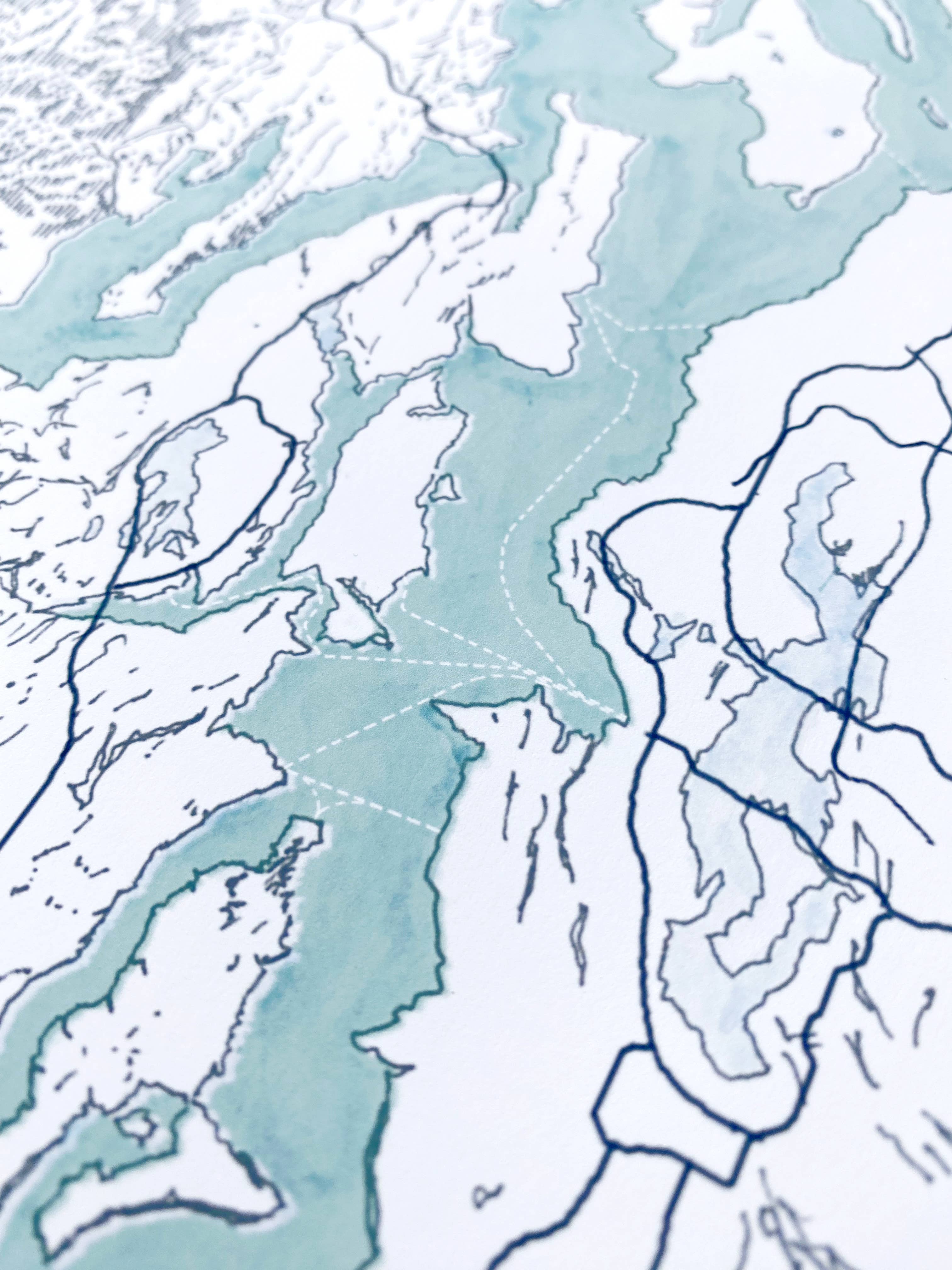 Puget Sound Topo Map Print - Image 8