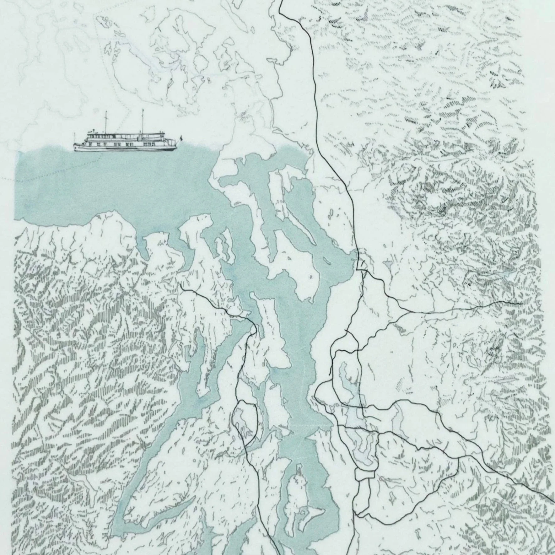 Puget Sound Map Postcard - Image 2