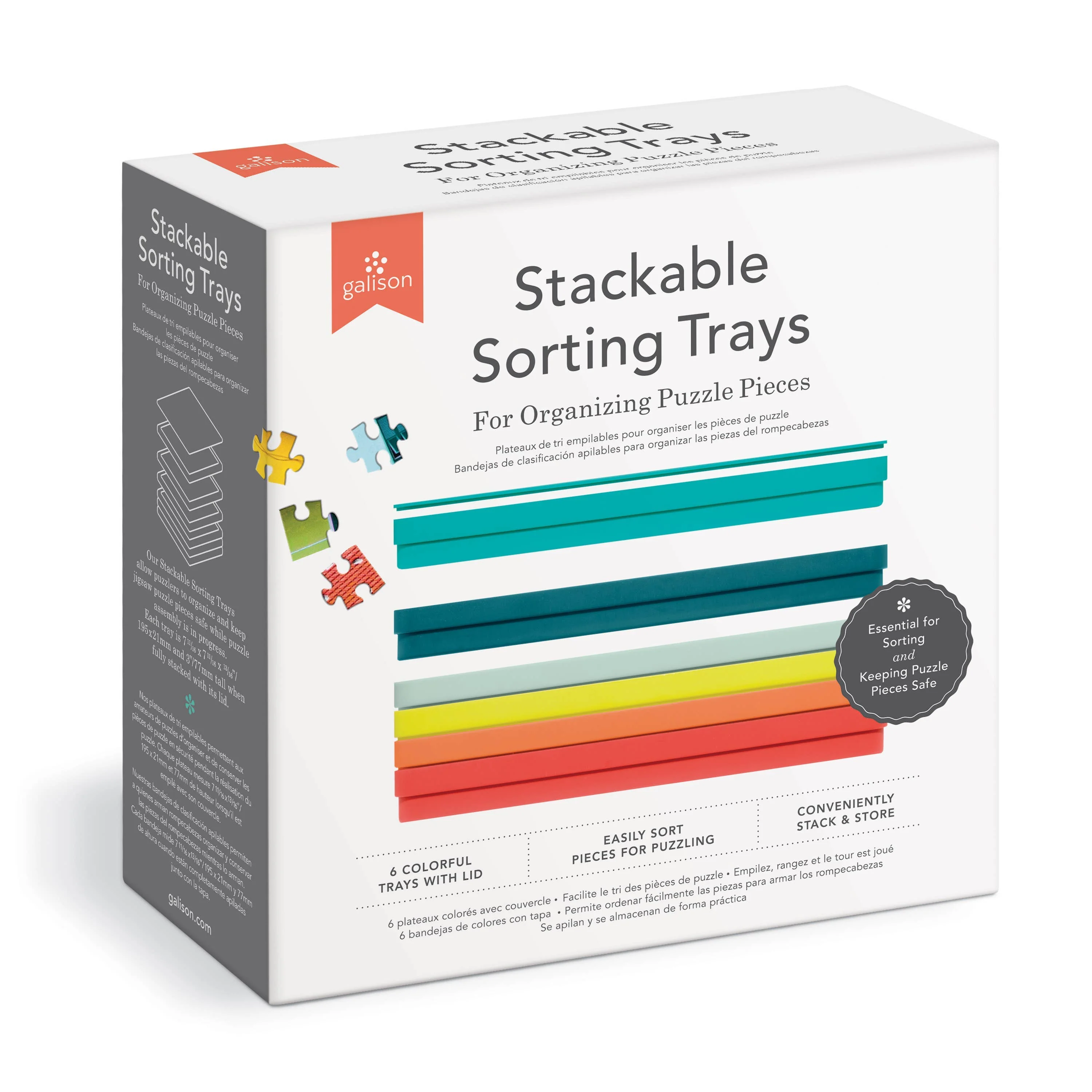 Galison Stackable Puzzle Sorting Trays