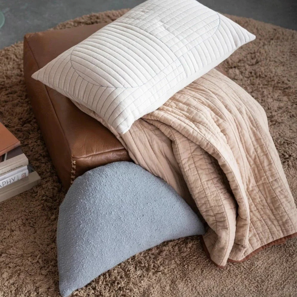 Quilted Chambray Lumbar Pillow - Image 4