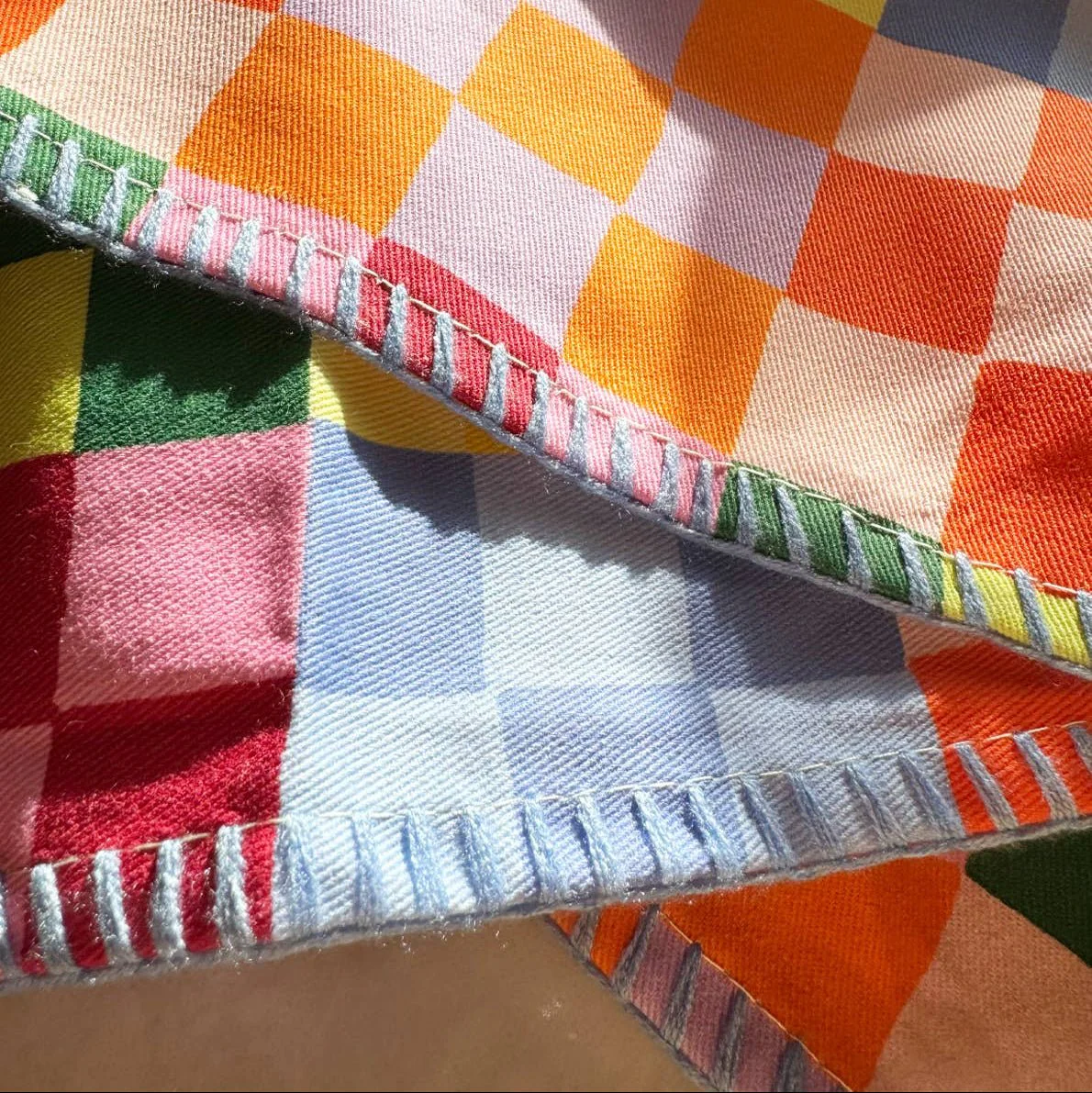 Rainbow Checks Tea Towel - Image 2