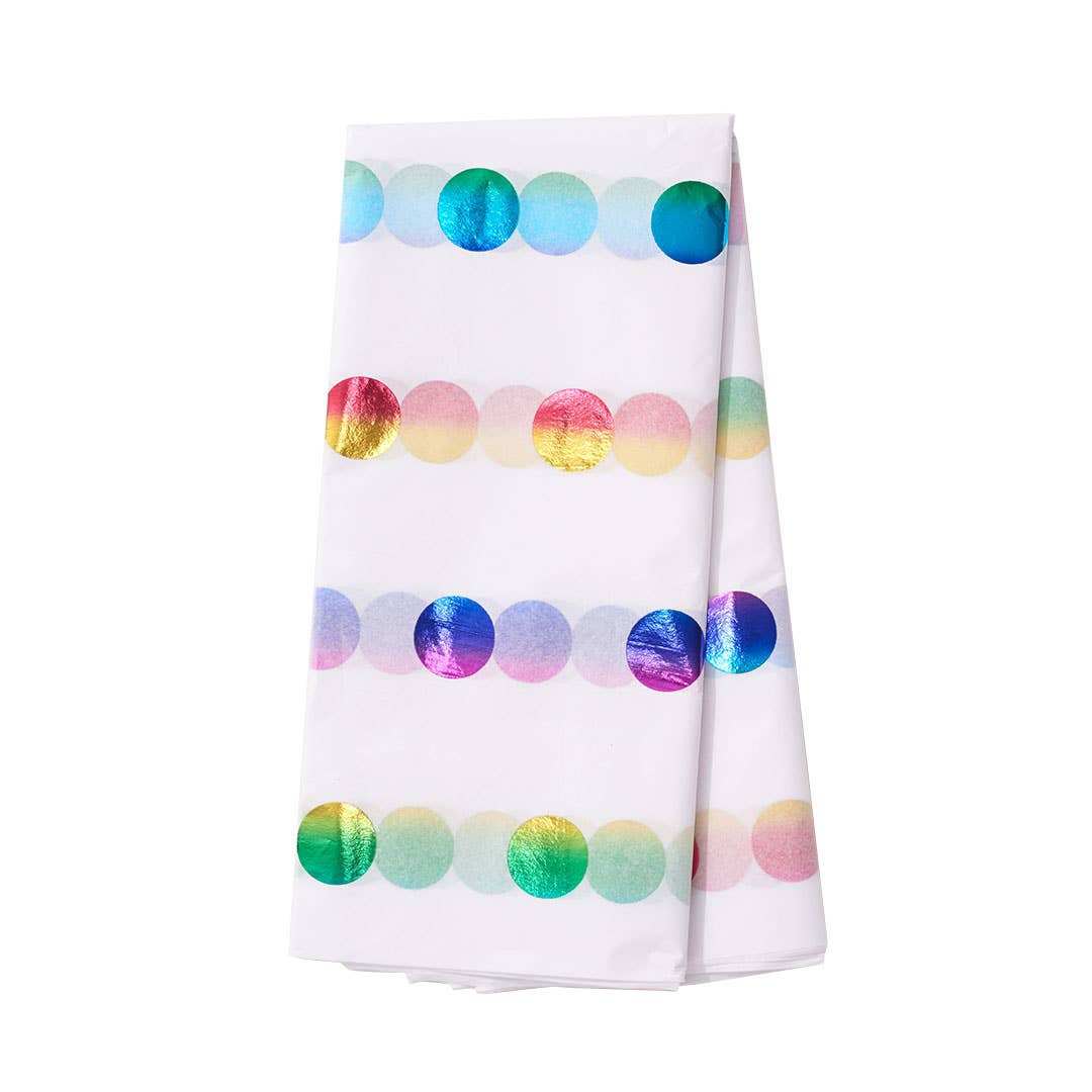 Tissue Paper: Foil Rainbow Dots - Image 2