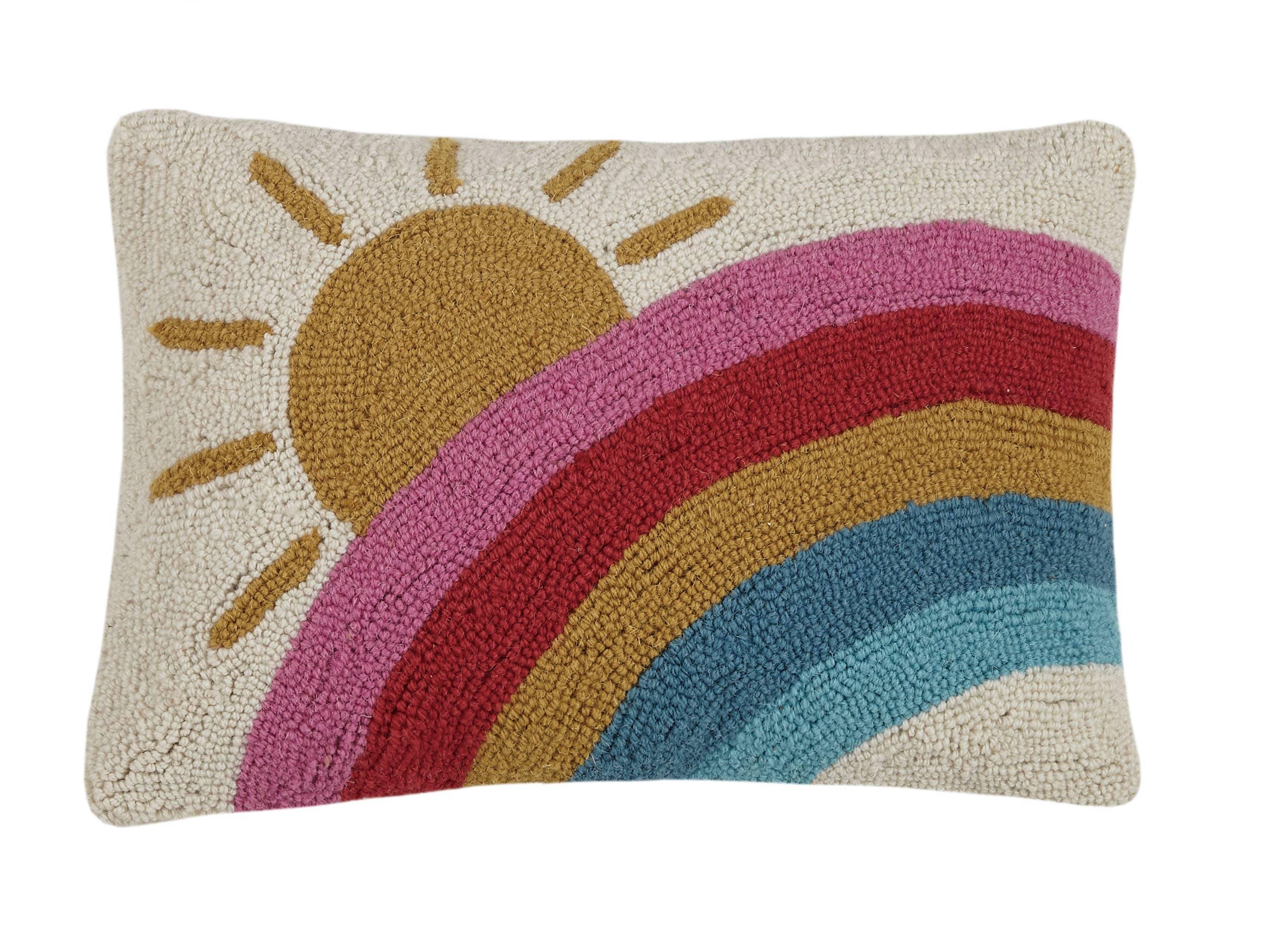 Sun + Rainbow Hook Pillow