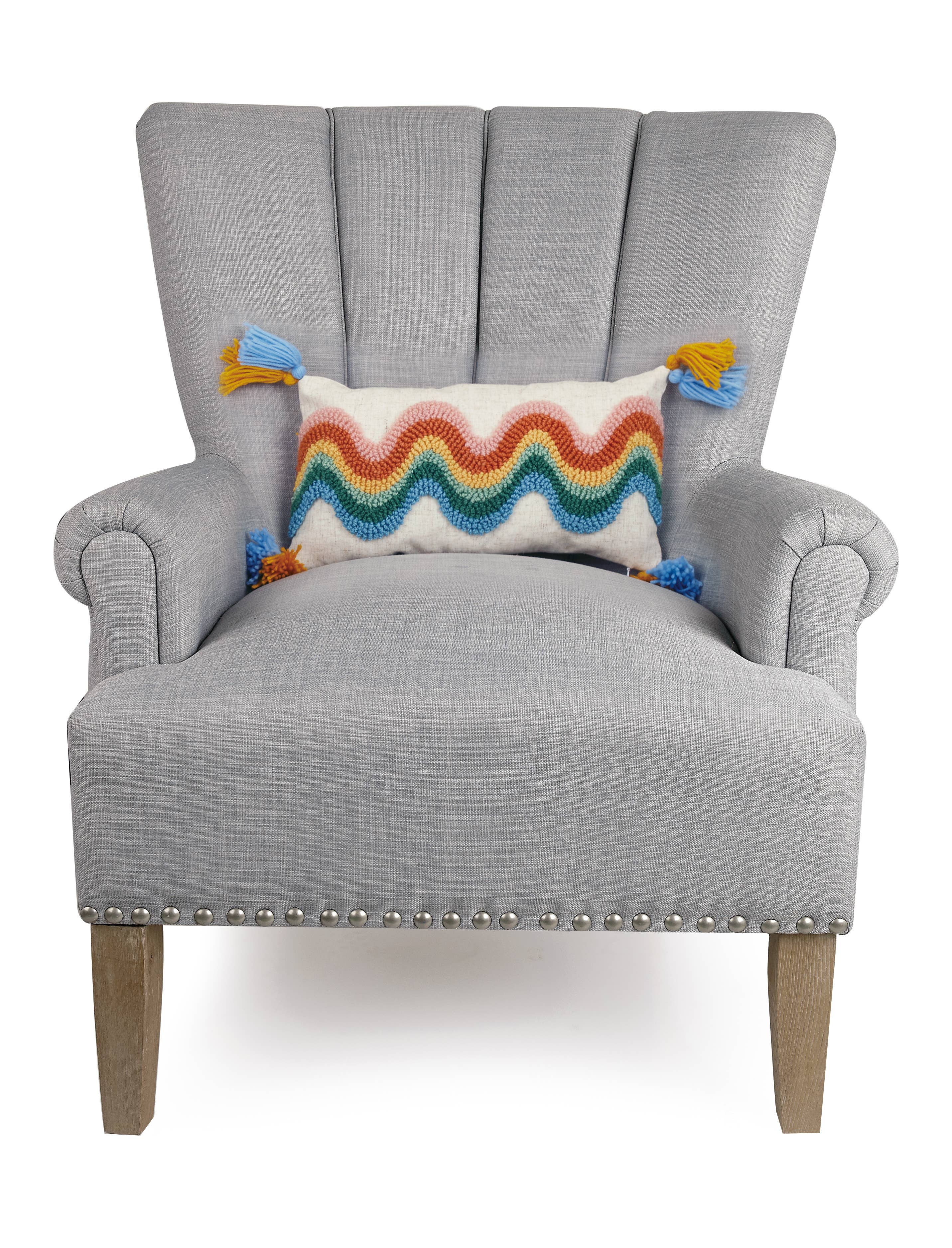 Rainbow Wave with Tassels Hook Pillow - Image 2