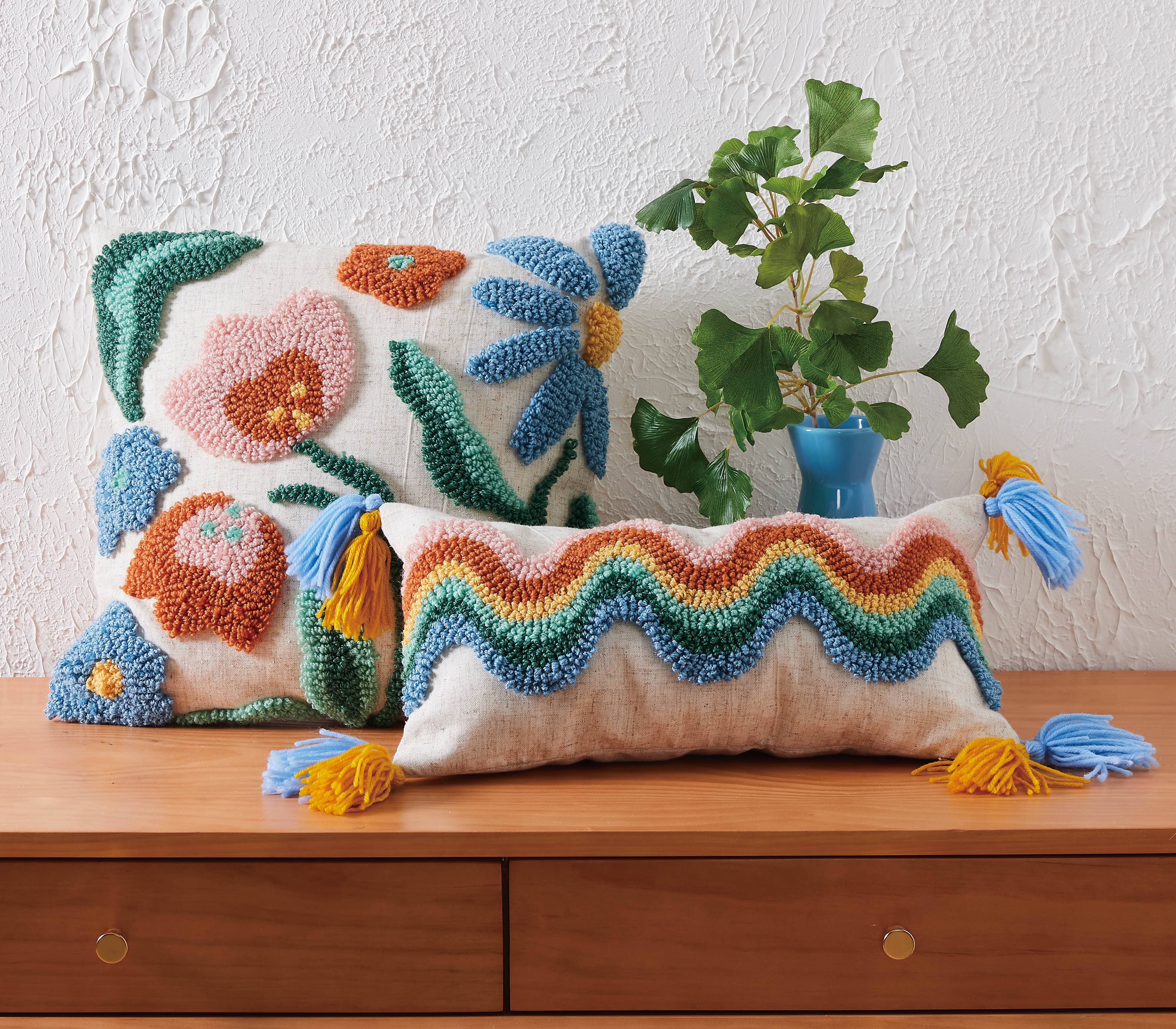 Rainbow Wave with Tassels Hook Pillow - Image 3