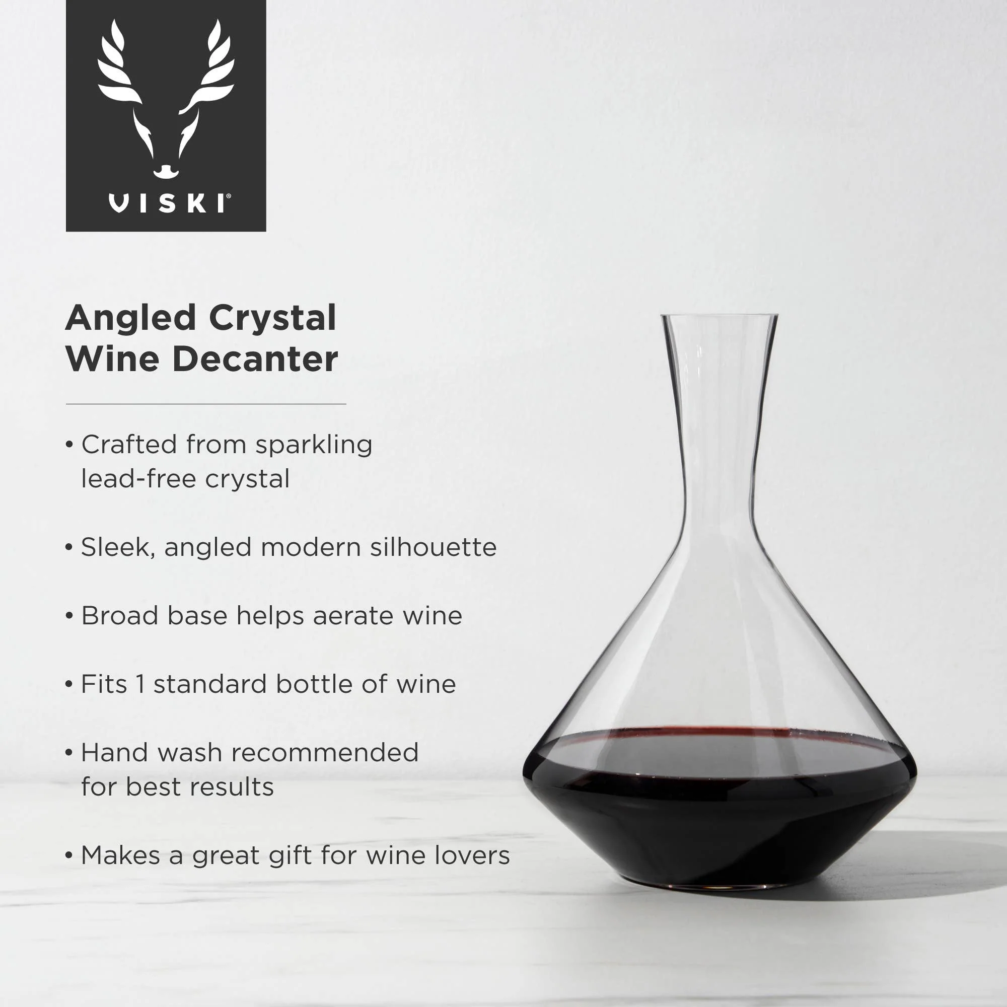 Raye Angled Crystal Wine Decanter - Image 6