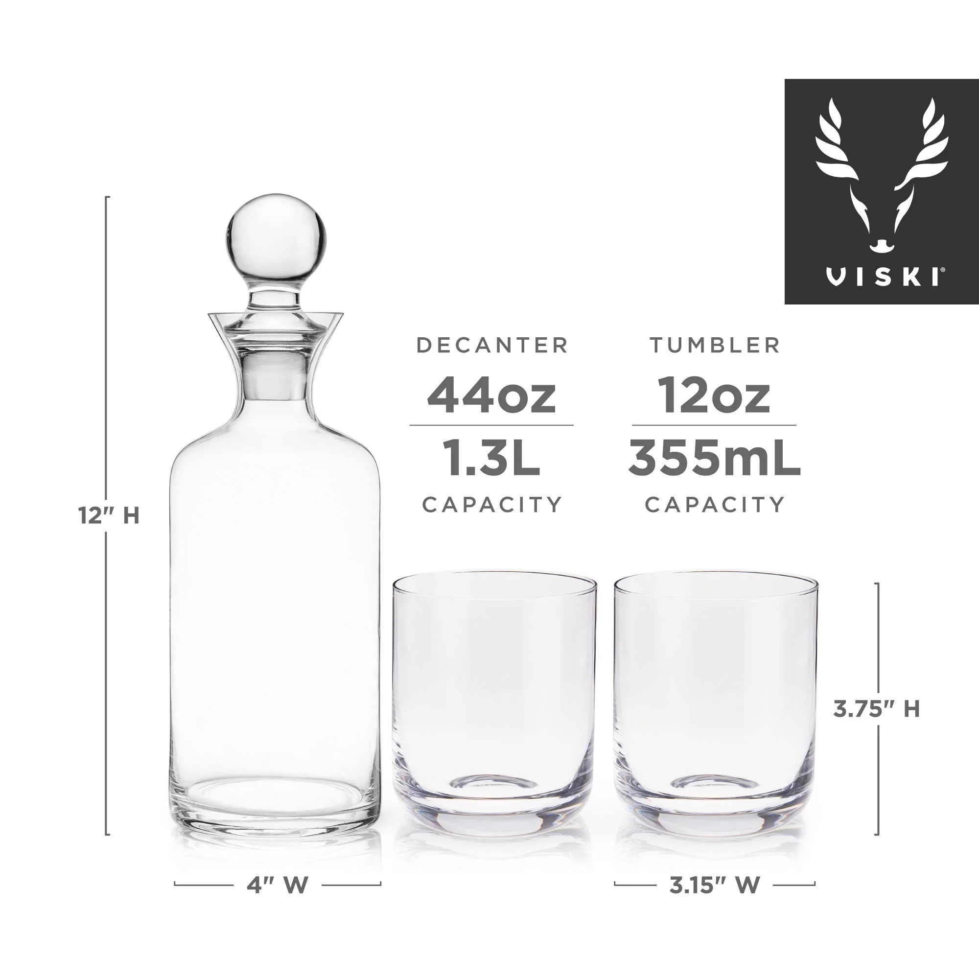 Raye Crystal Decanter & Tumblers Set/3 - Image 4