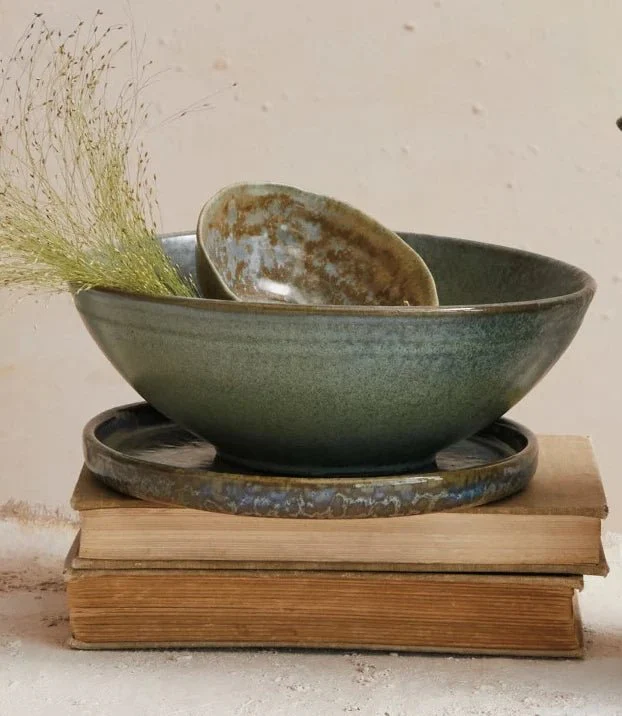 Teal Reactive Glaze Stoneware Bowl - Image 2