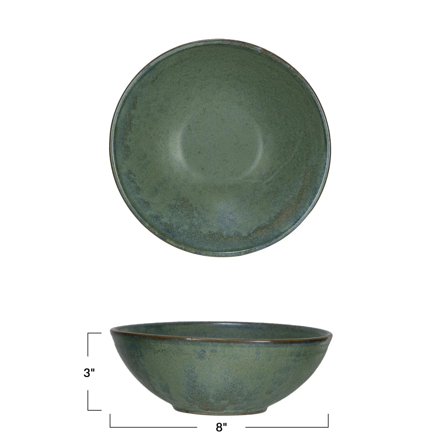Teal Reactive Glaze Stoneware Bowl - Image 4