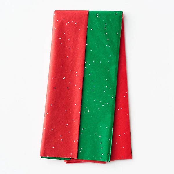 Tissue Paper Dual Pack: Holiday Red & Green Gemstone - Image 2