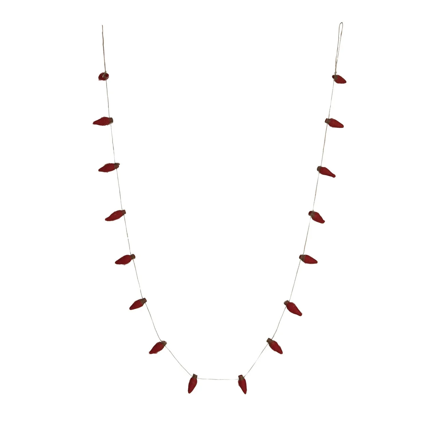 Red Holiday Lights Wool Felt Garland - Image 2