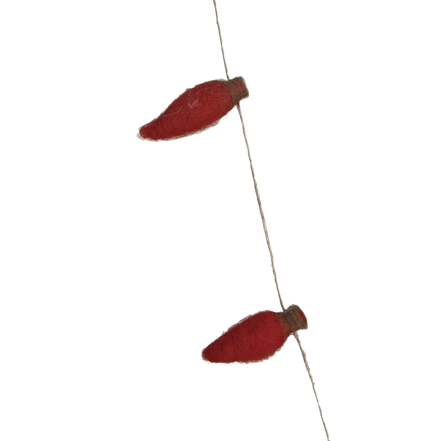 Red Holiday Lights Wool Felt Garland - Image 3