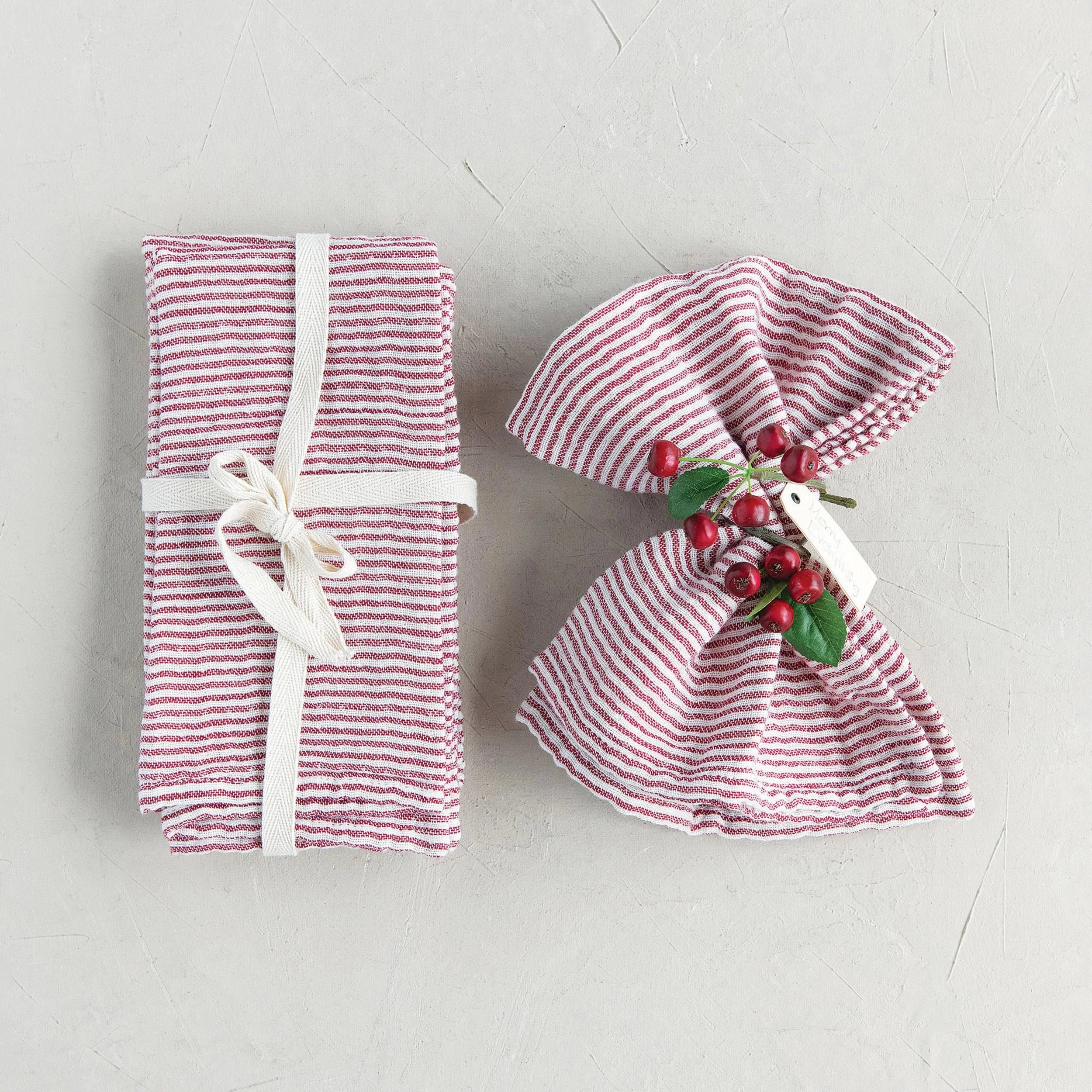 Red Stripe Napkins - Image 2