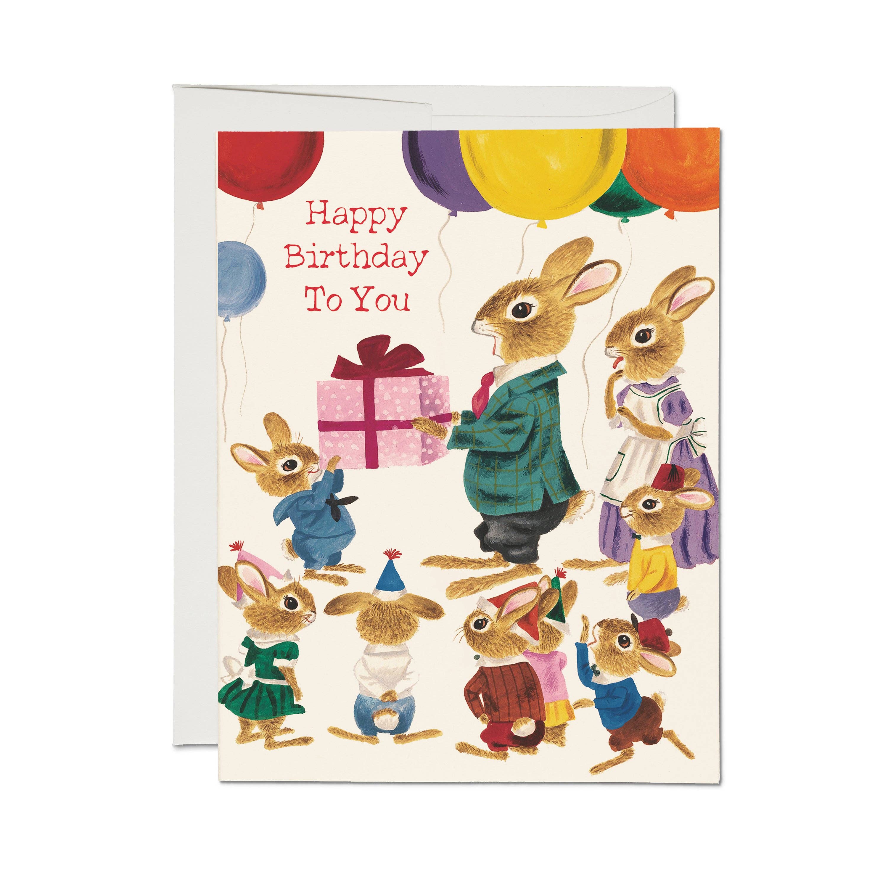 Rabbit Party Birthday Card